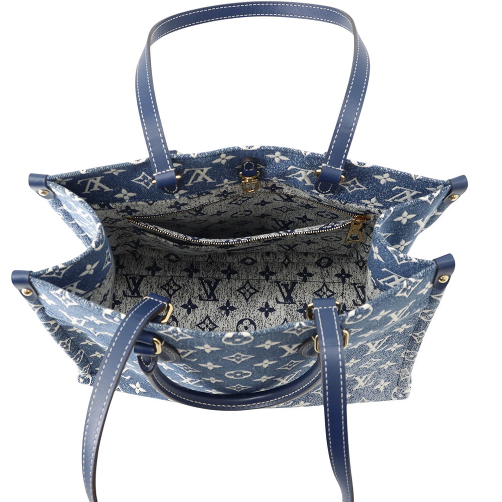 Louis Vuitton Blue Monogram Handbag Tote Bag (Pre-Owned)