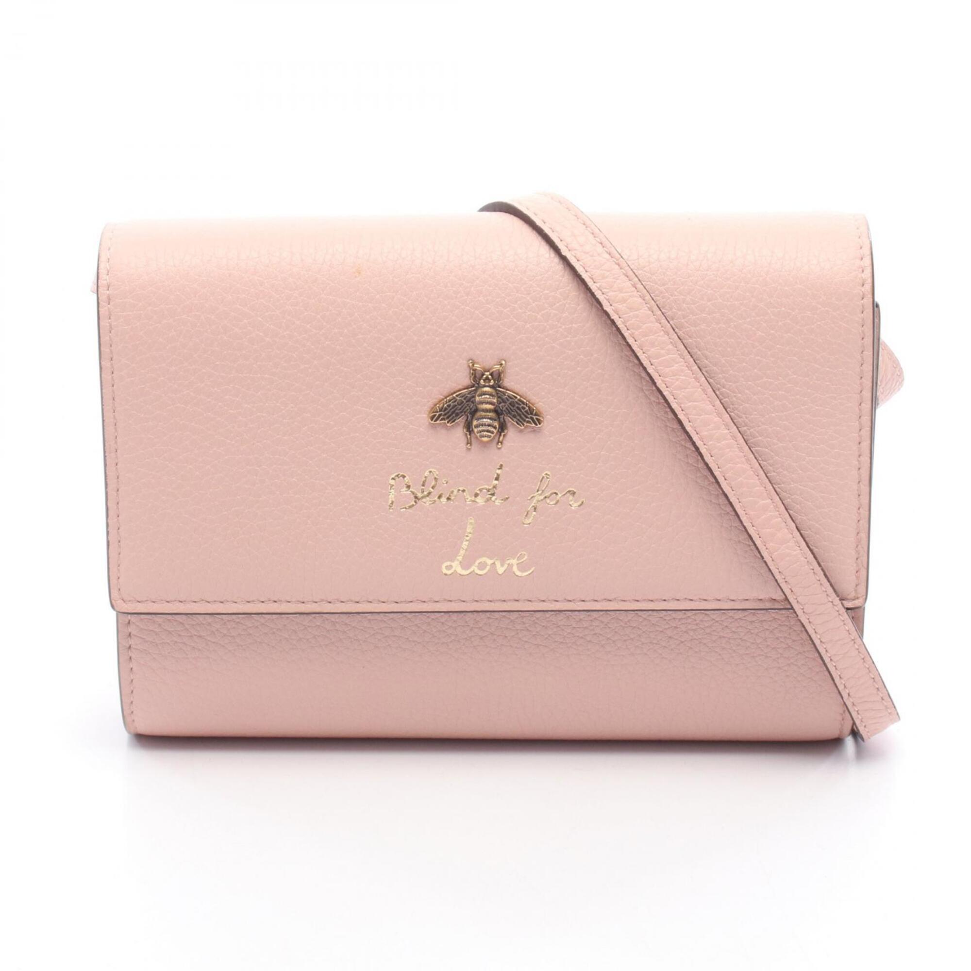 Gucci Pink Leather Handbag Shoulder Bag (Pre-Owned)