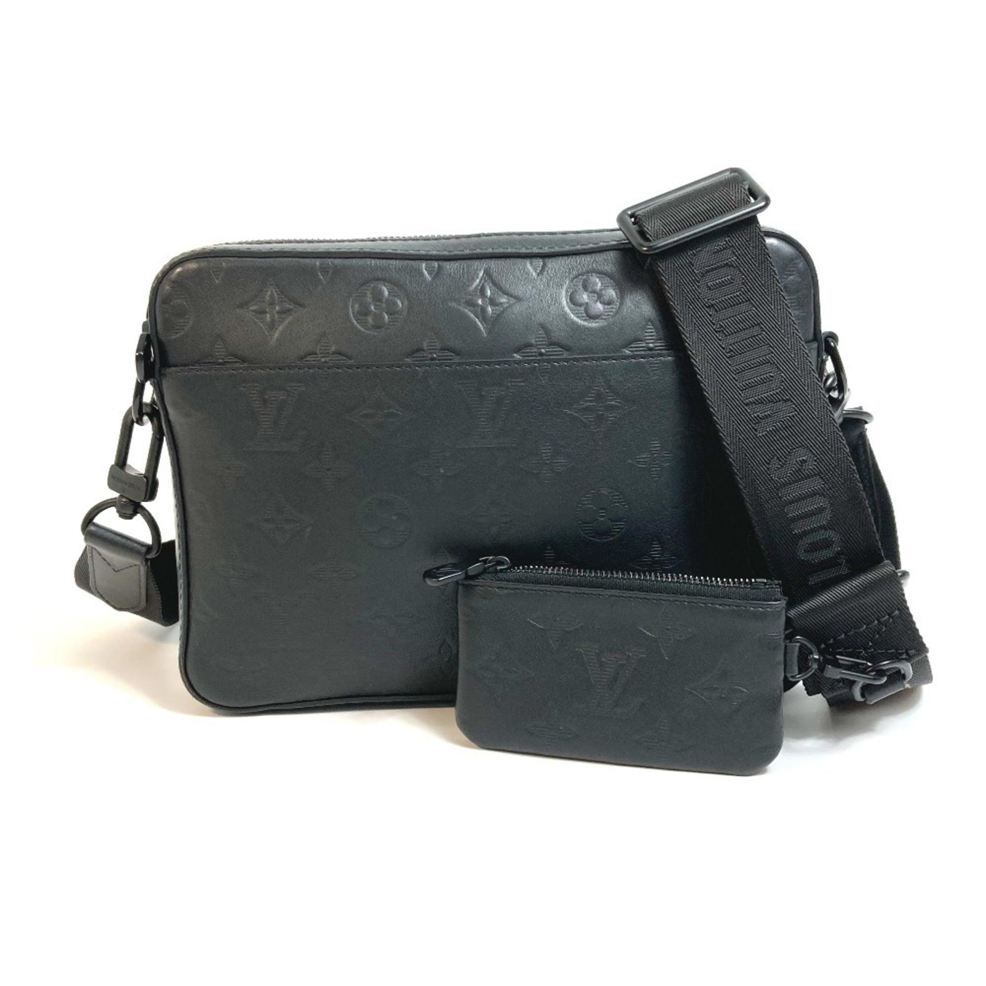 Louis Vuitton Black Monogram Shadow Shoulder Bag Sling Bag (Pre-Owned)