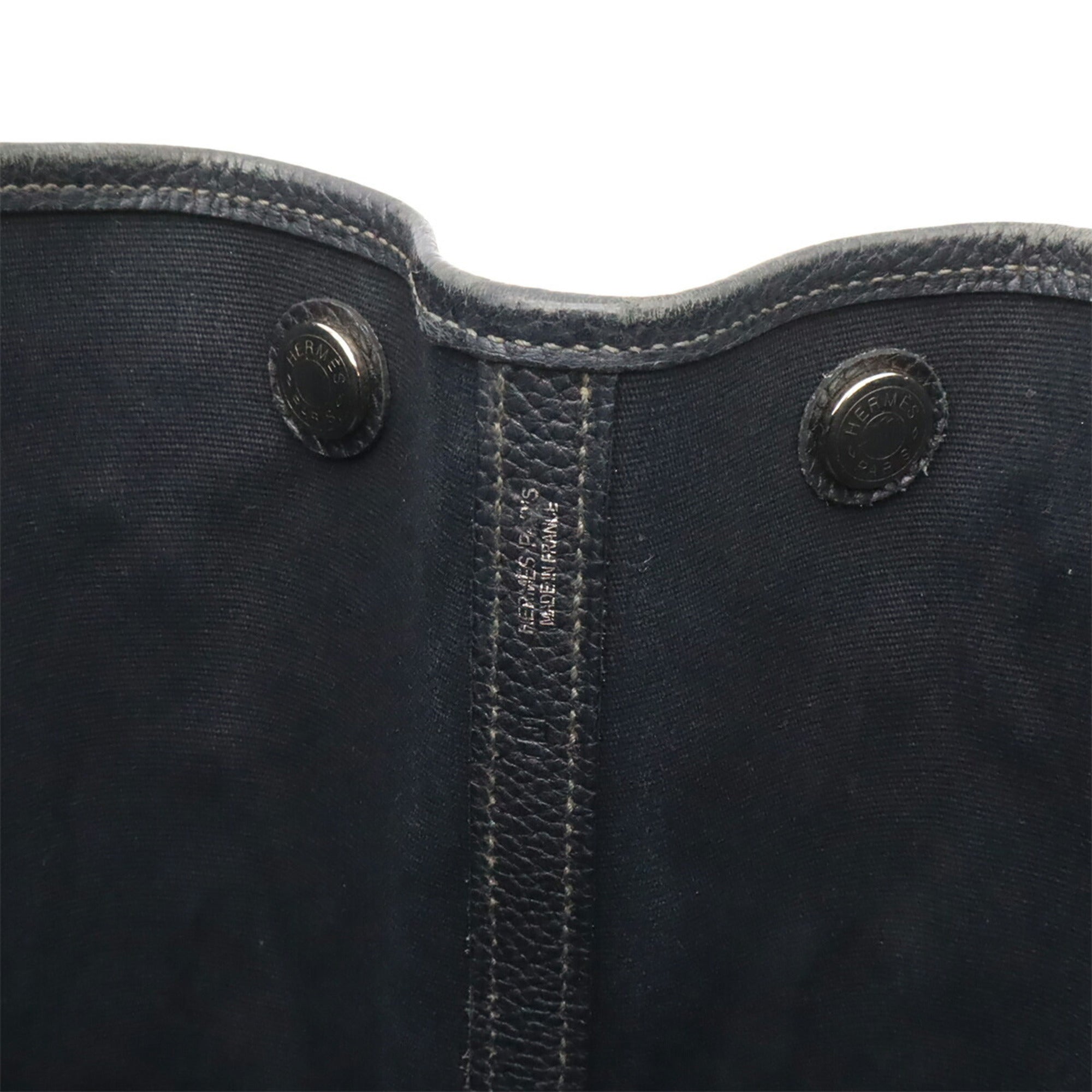 Hermes Black Toile Officier Handbag Shoulder Bag Tote Bag (Pre-Owned)