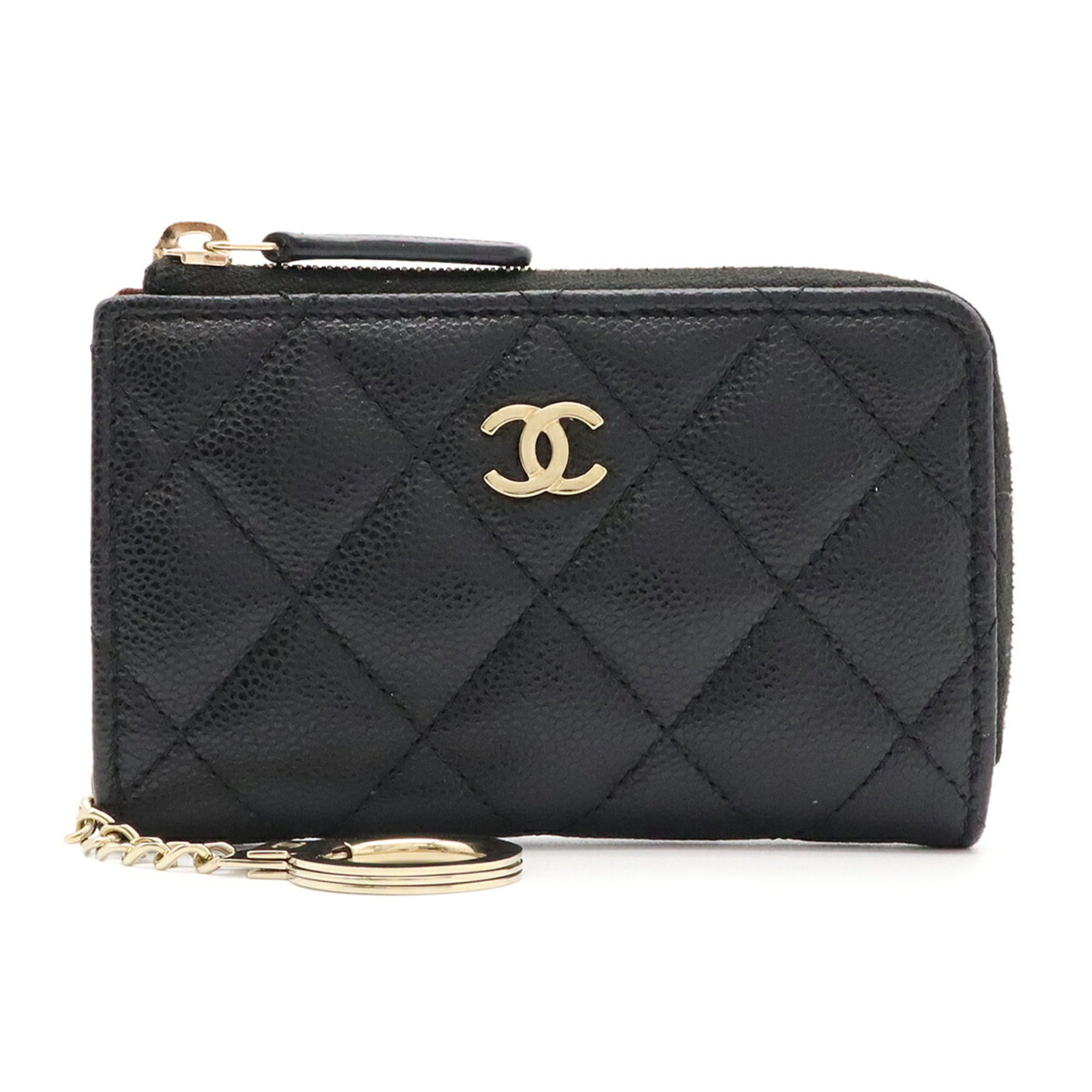 Chanel Black Grained Calfskin Coin Purse/Coin Case (Pre-Owned)