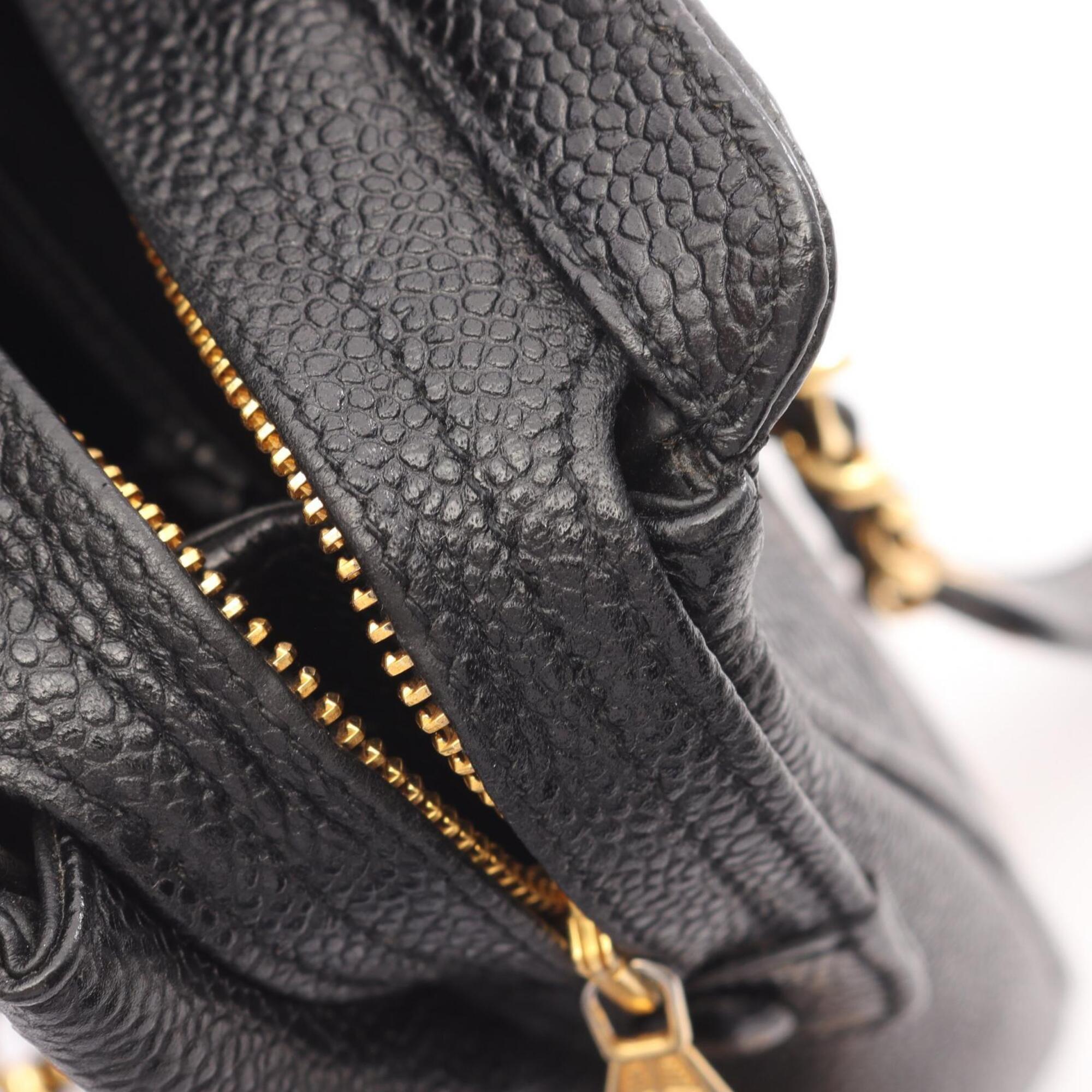 Chanel Black Grained Calfskin Handbag Tote Bag (Pre-Owned)