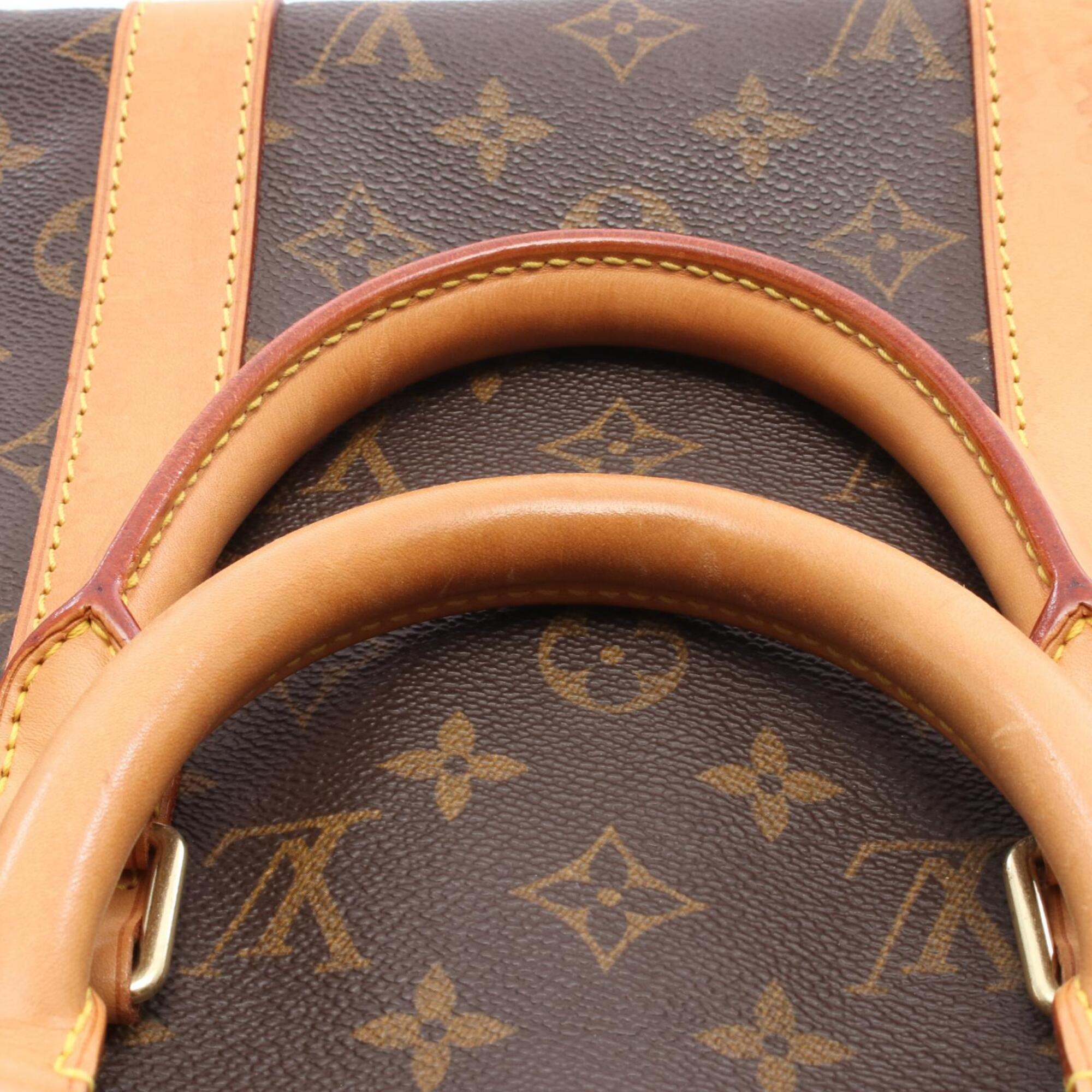 Louis Vuitton Brown Pvc Coated Canvas Leather Boston Bag (Pre-Owned)