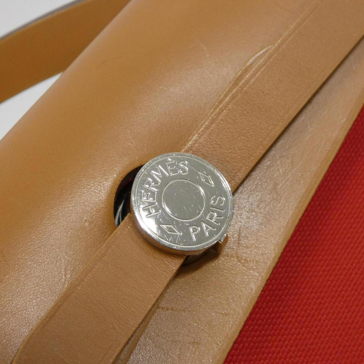 Hermes Fauve Red Color Leather Handbag (Pre-Owned)