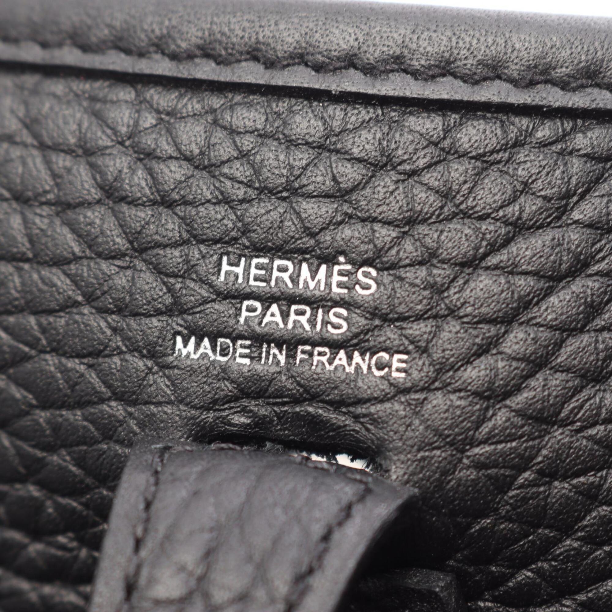 Hermes Black Taurillon Clemence Leather Handbag Shoulder Bag (Pre-Owned)
