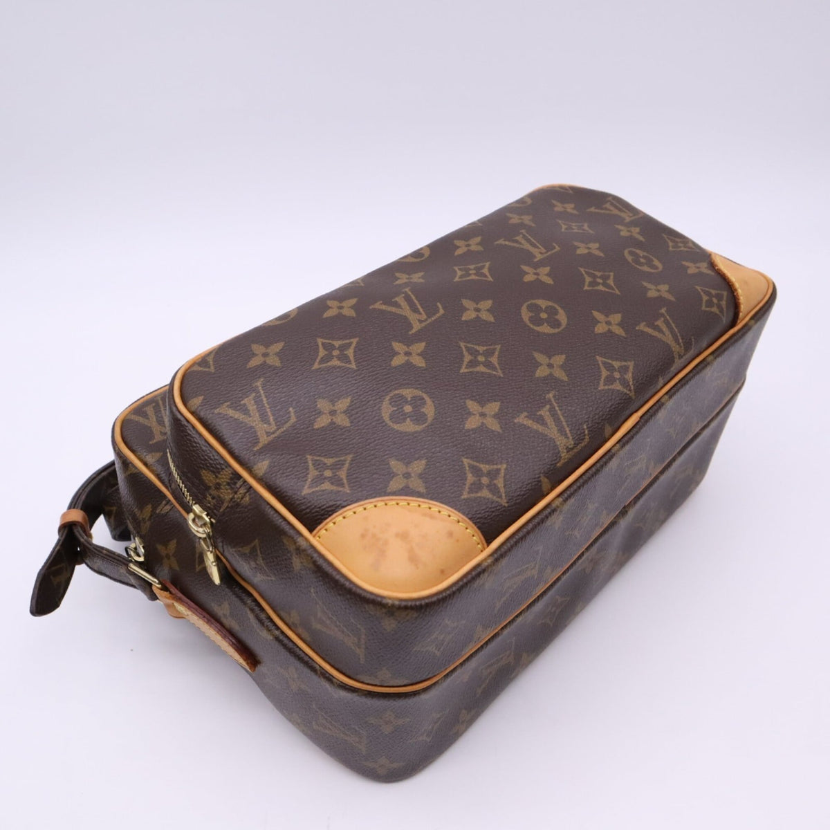 Louis Vuitton Monogram Beige Brown Coated Canvas Leather Shoulder Bag (Pre-Owned)