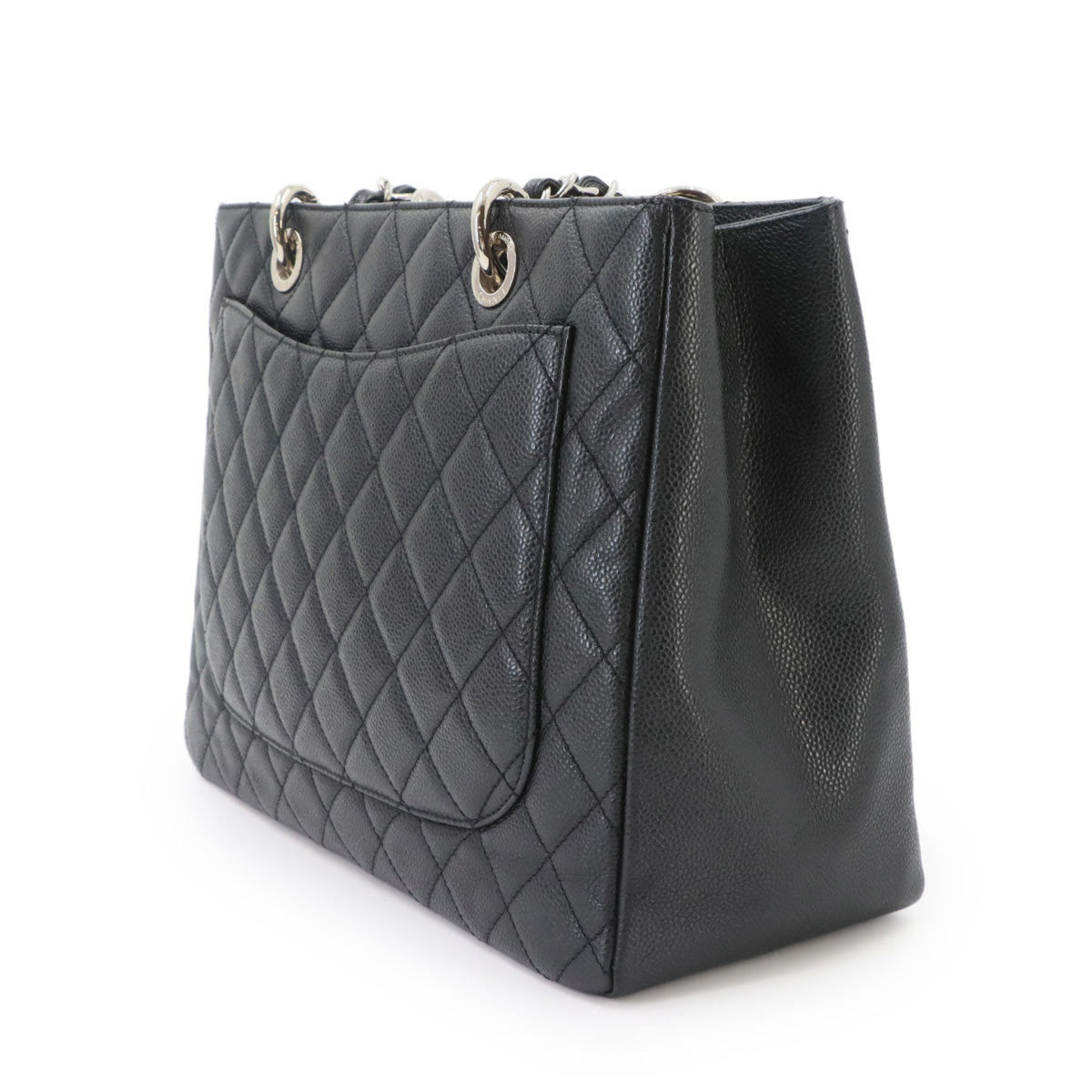 Chanel Black Grained Calfskin Handbag Tote Bag (Pre-Owned)