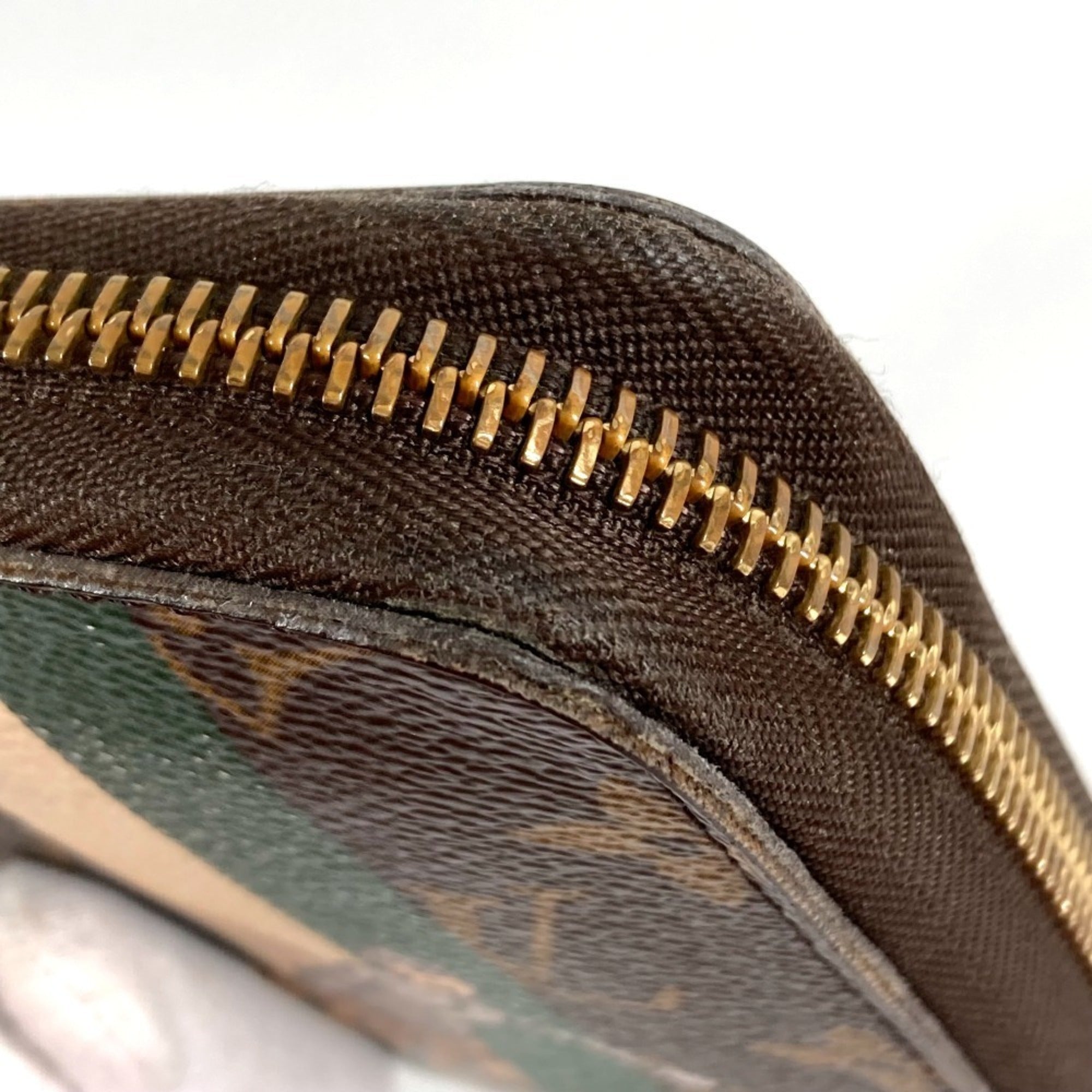 Louis Vuitton Brown Green Monogram Long Wallet (Bi-Fold) (Pre-Owned)