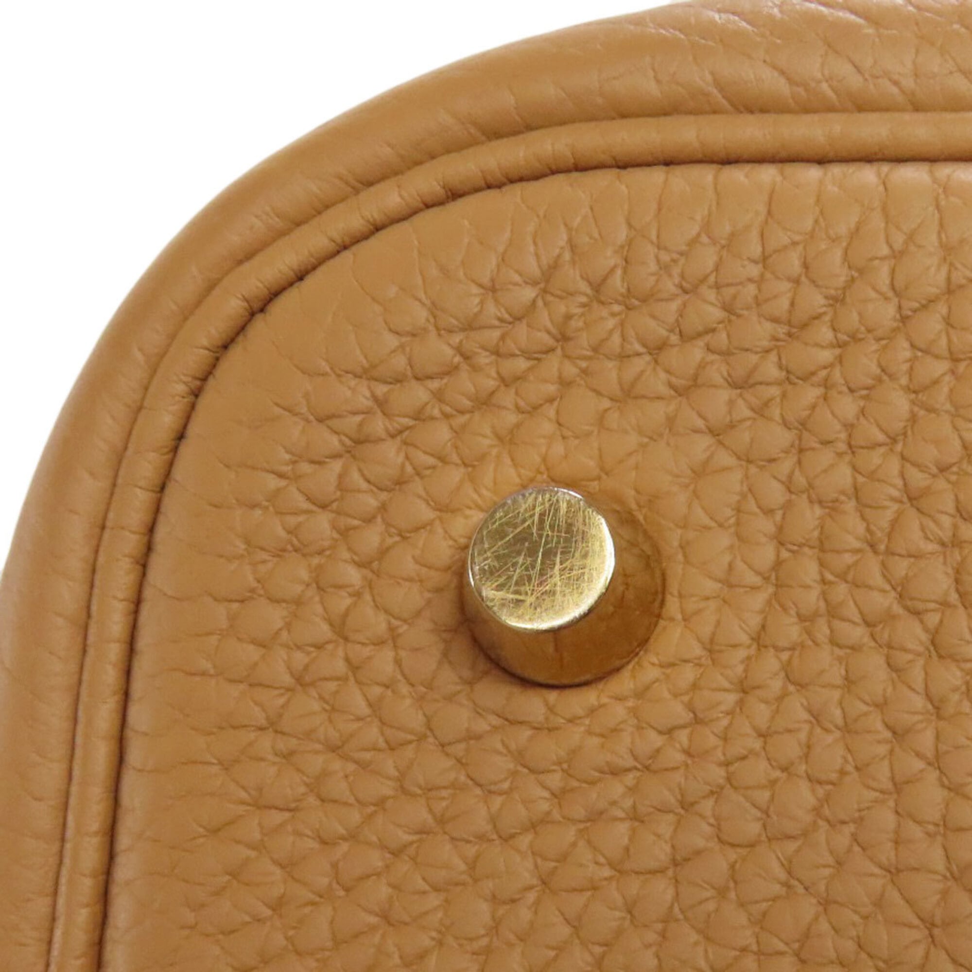 Hermes Camel Taurillon Clemence Leather Handbag (Pre-Owned)