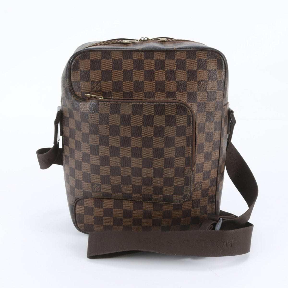 Louis Vuitton Ebene Leather Coated Canvas Messenger Bag Shoulder Bag (Pre-Owned)