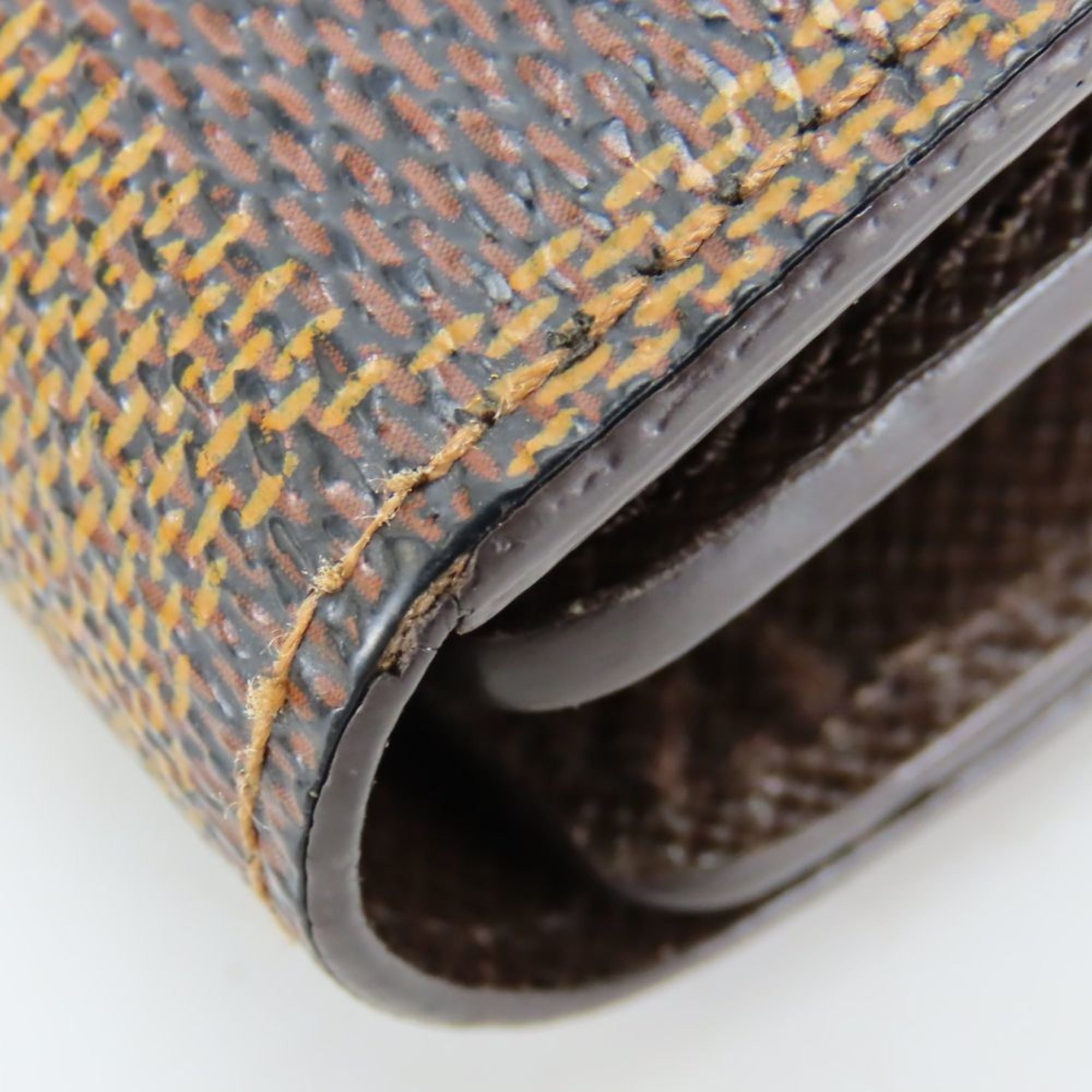 Louis Vuitton Brown Damier Canvas Ebene Damier Canvas Wallet (Tri-Fold) (Pre-Owned)