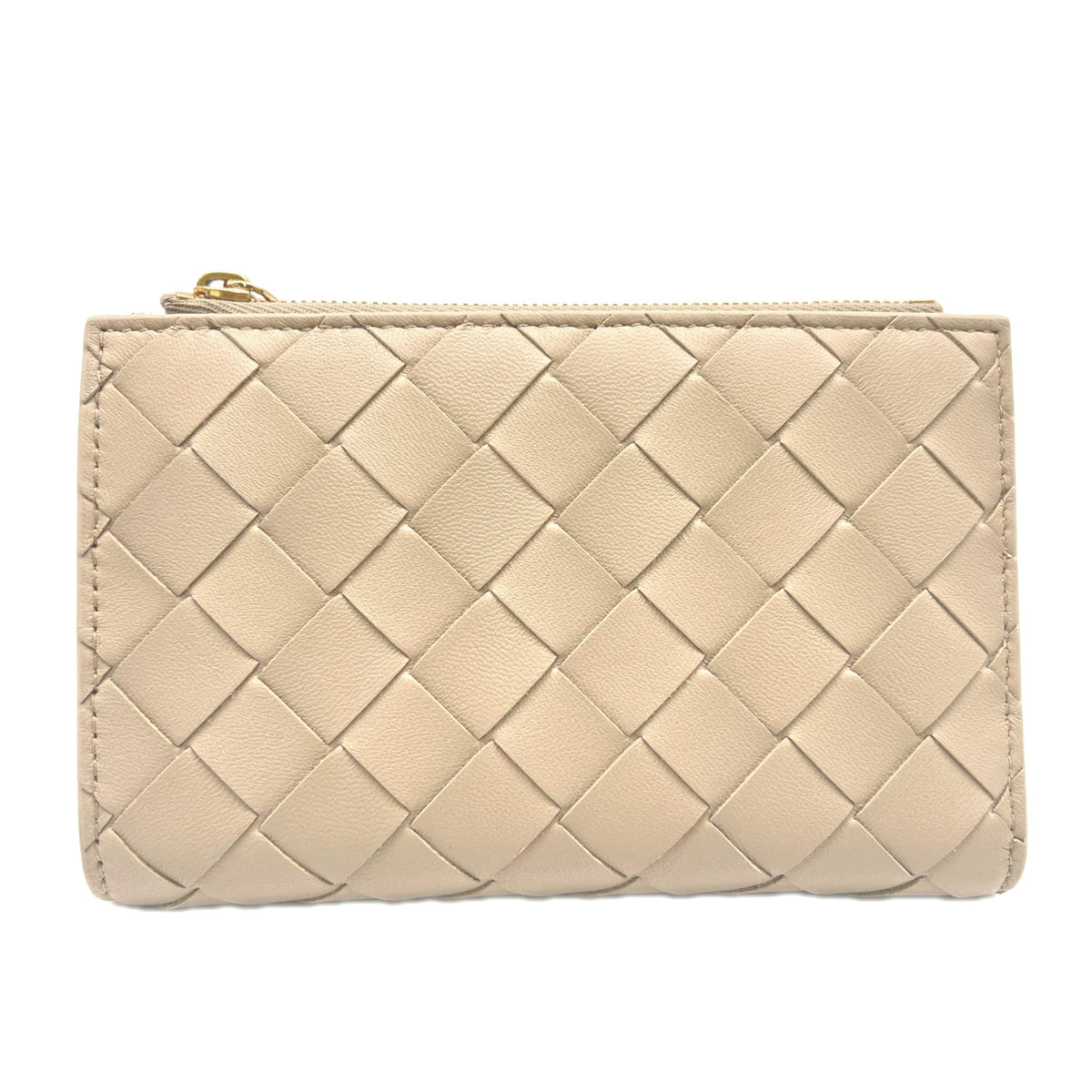 Bottega Veneta Intrecciato Beige Leather Wallet (Bi-Fold) (Pre-Owned)