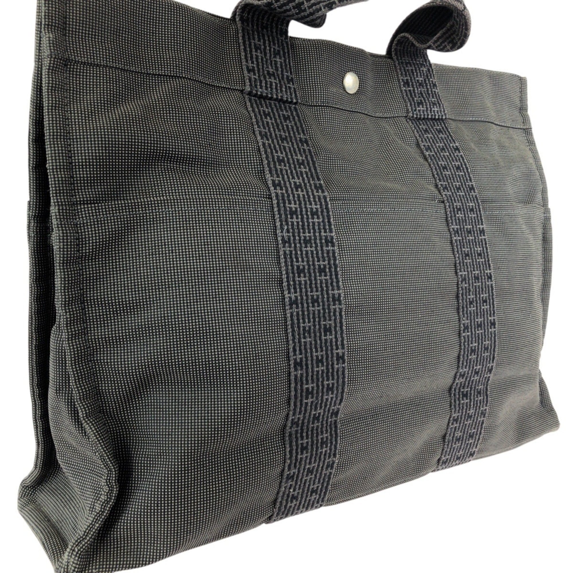 Hermes Gray Polyamide Polyester Handbag Tote Bag (Pre-Owned)