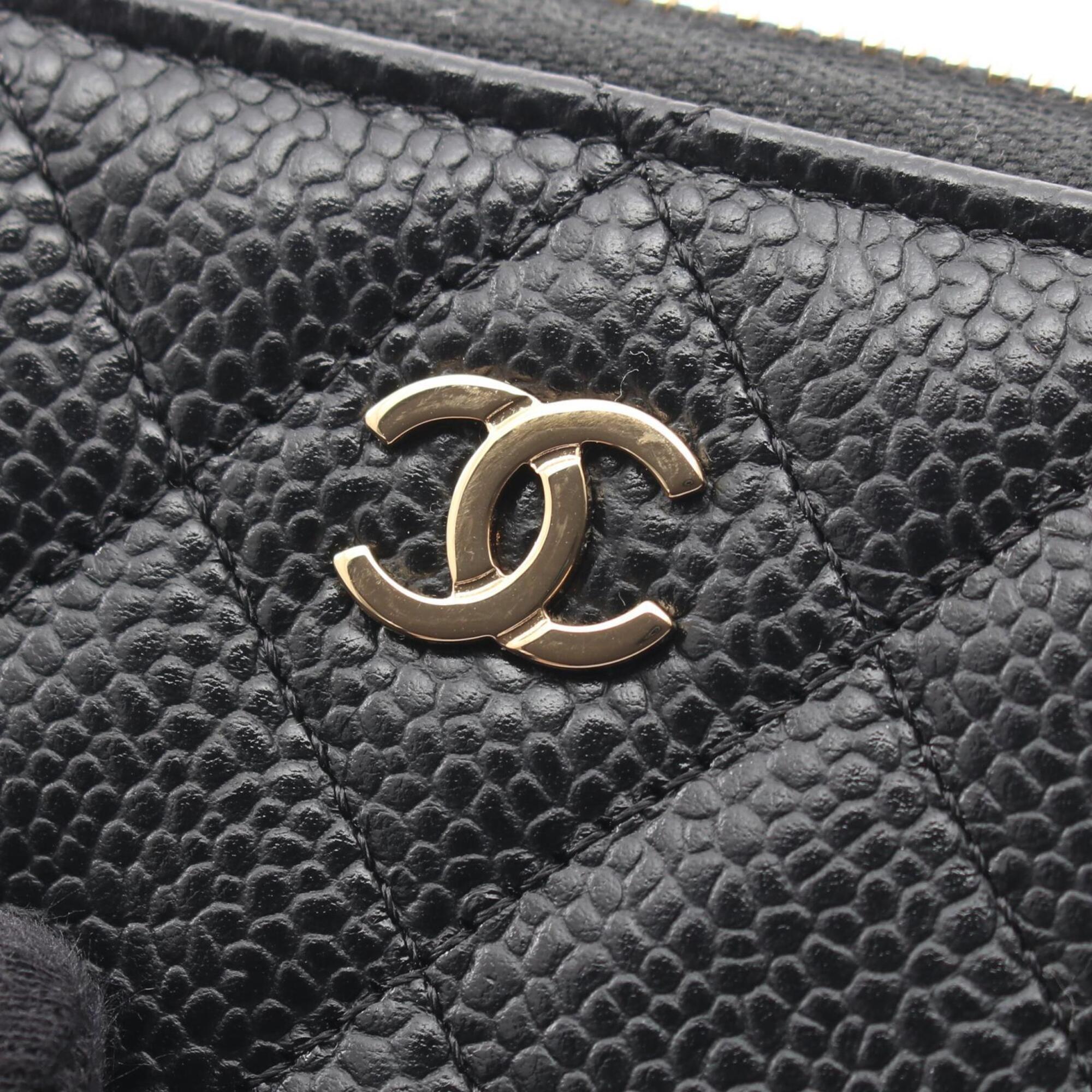 Chanel Black Leather Coin Purse/Coin Case (Pre-Owned)