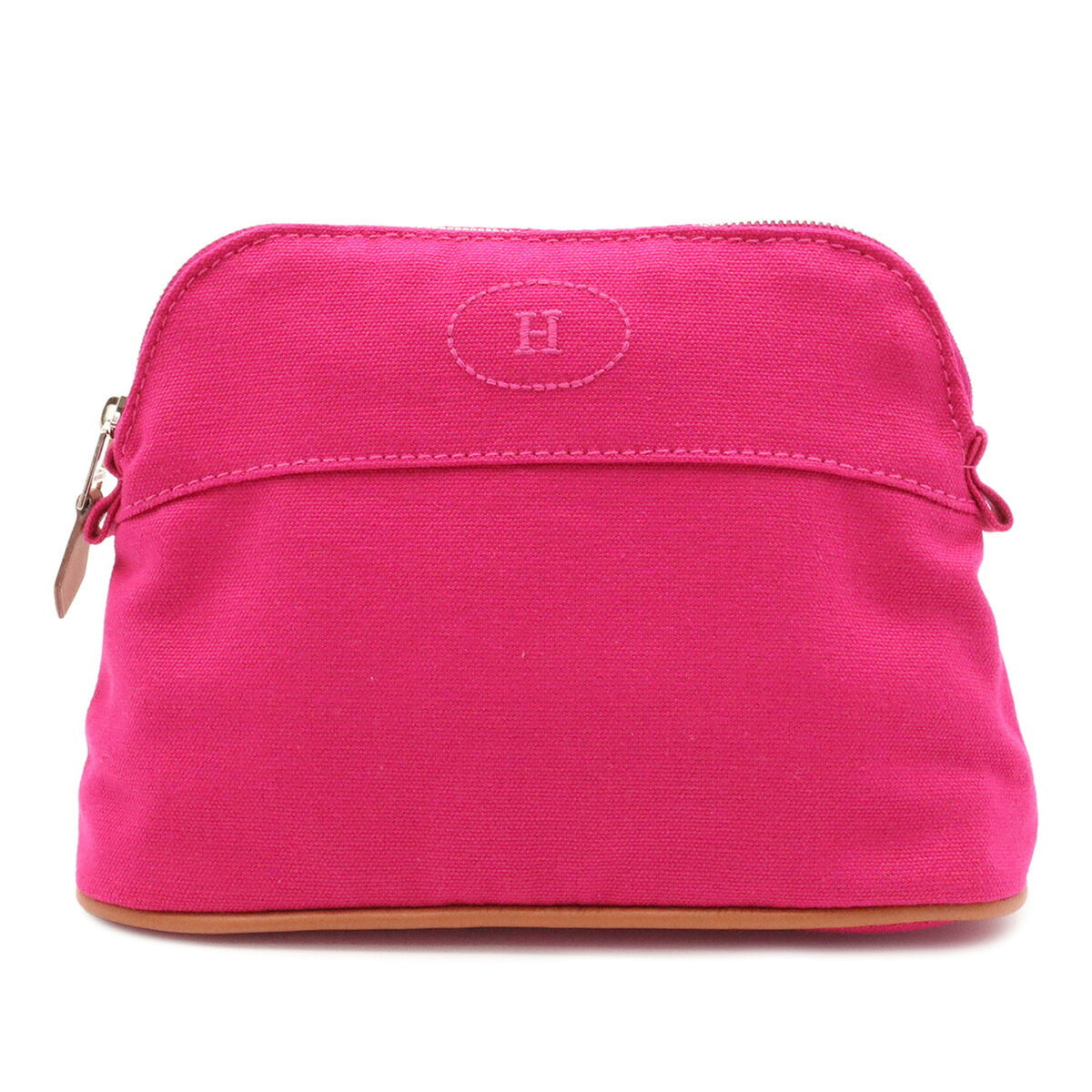 Hermes Fuchsia Canvas Handbag Pouch Wash Bag (Pre-Owned)