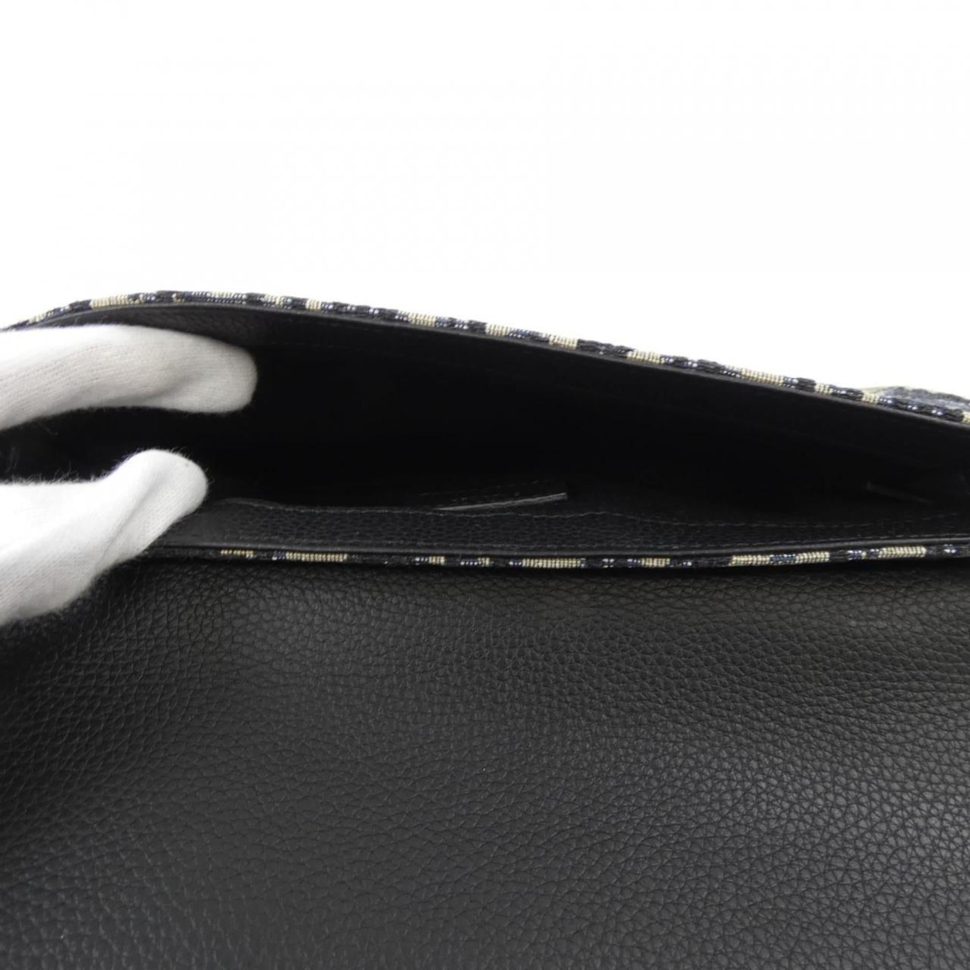 Christian Dior Beige Black Navy Handbag (Pre-Owned)
