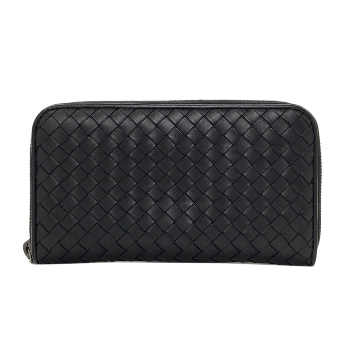 Bottega Veneta Black Leather Long Wallet (Bi-Fold) (Pre-Owned)