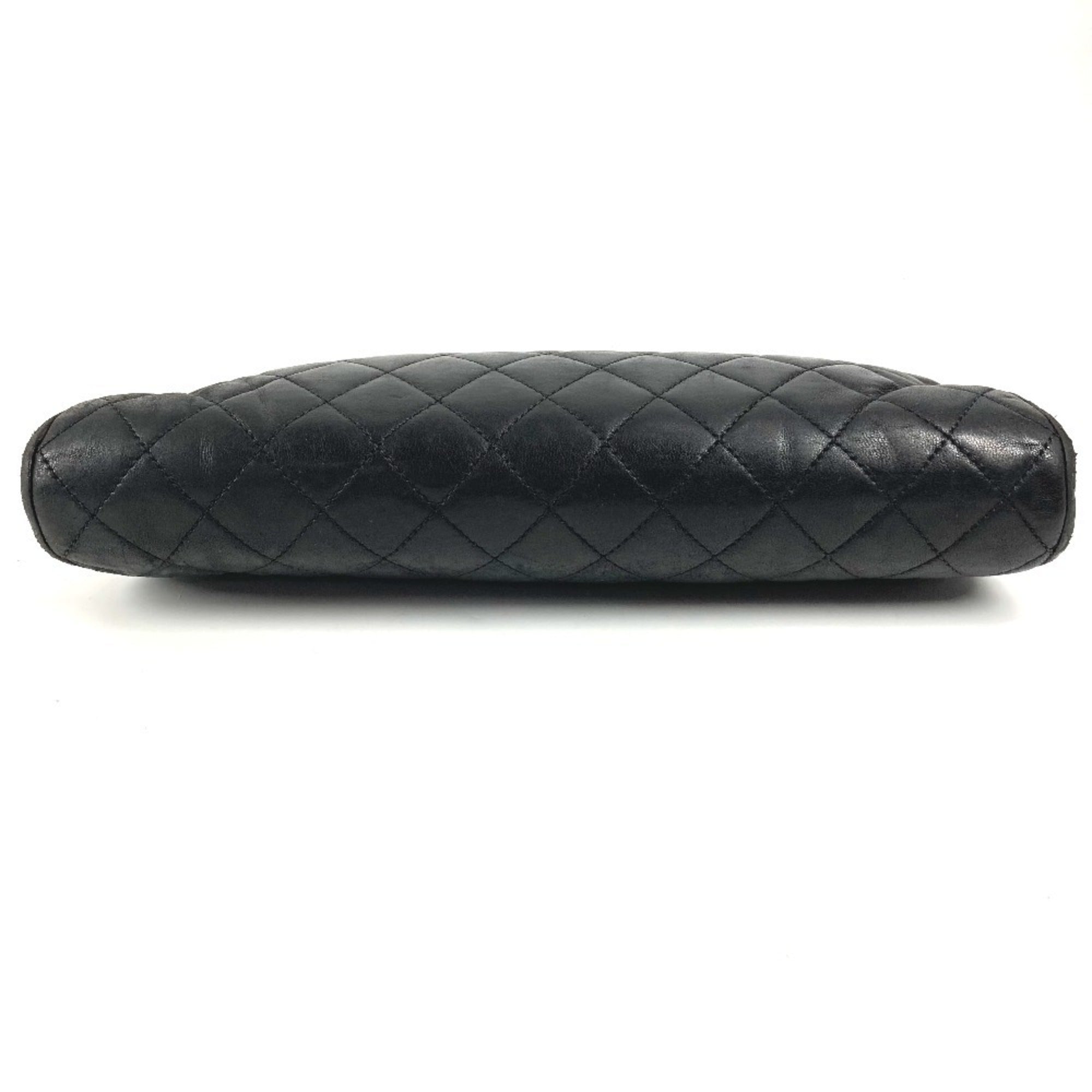 Chanel Black Leather Clutch Bag Pouch (Pre-Owned)