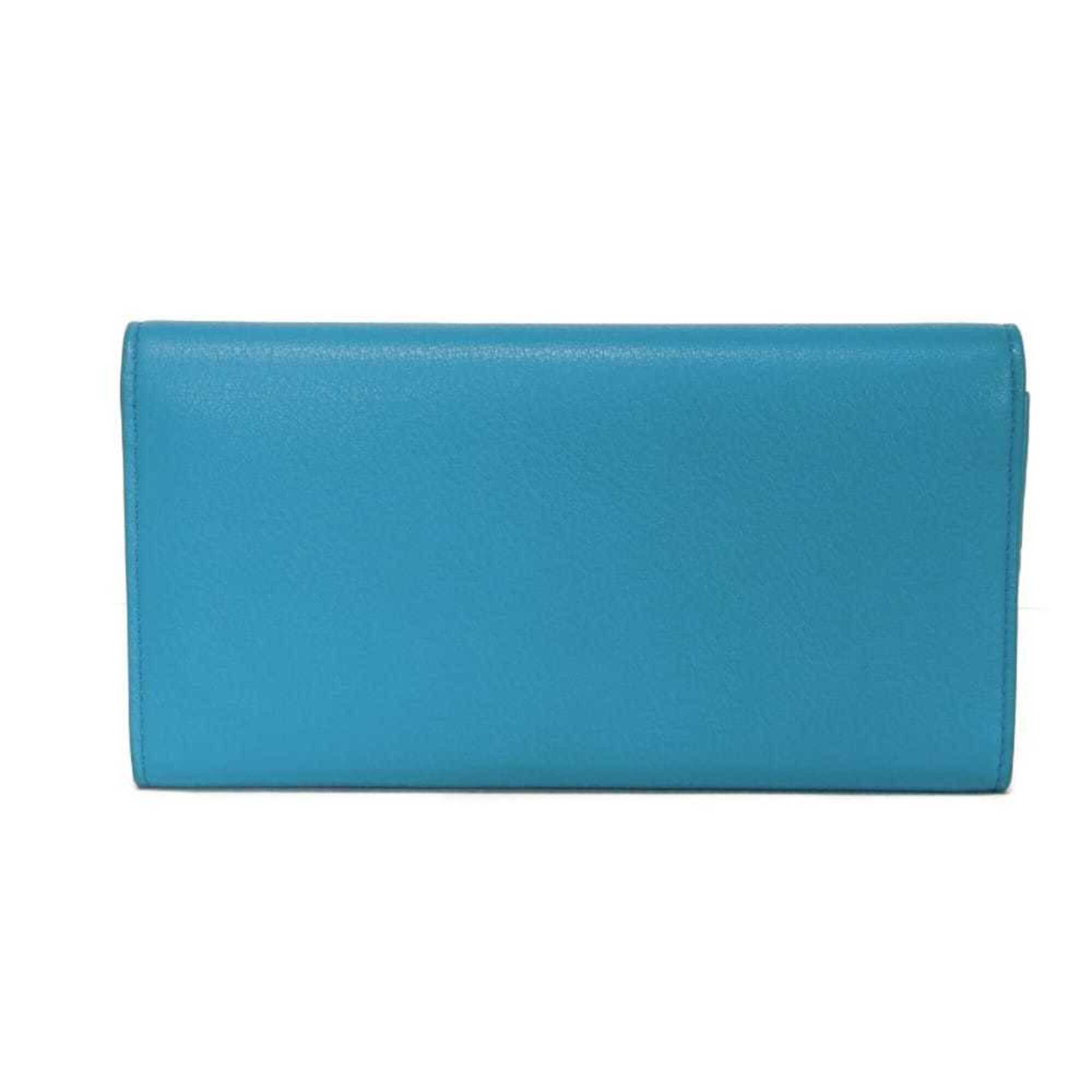 Balenciaga Blue Leather Long Wallet (Bi-Fold) (Pre-Owned)