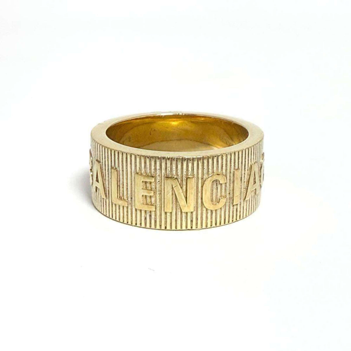 Balenciaga Gold Silver 925 Band Ring (Pre-Owned)