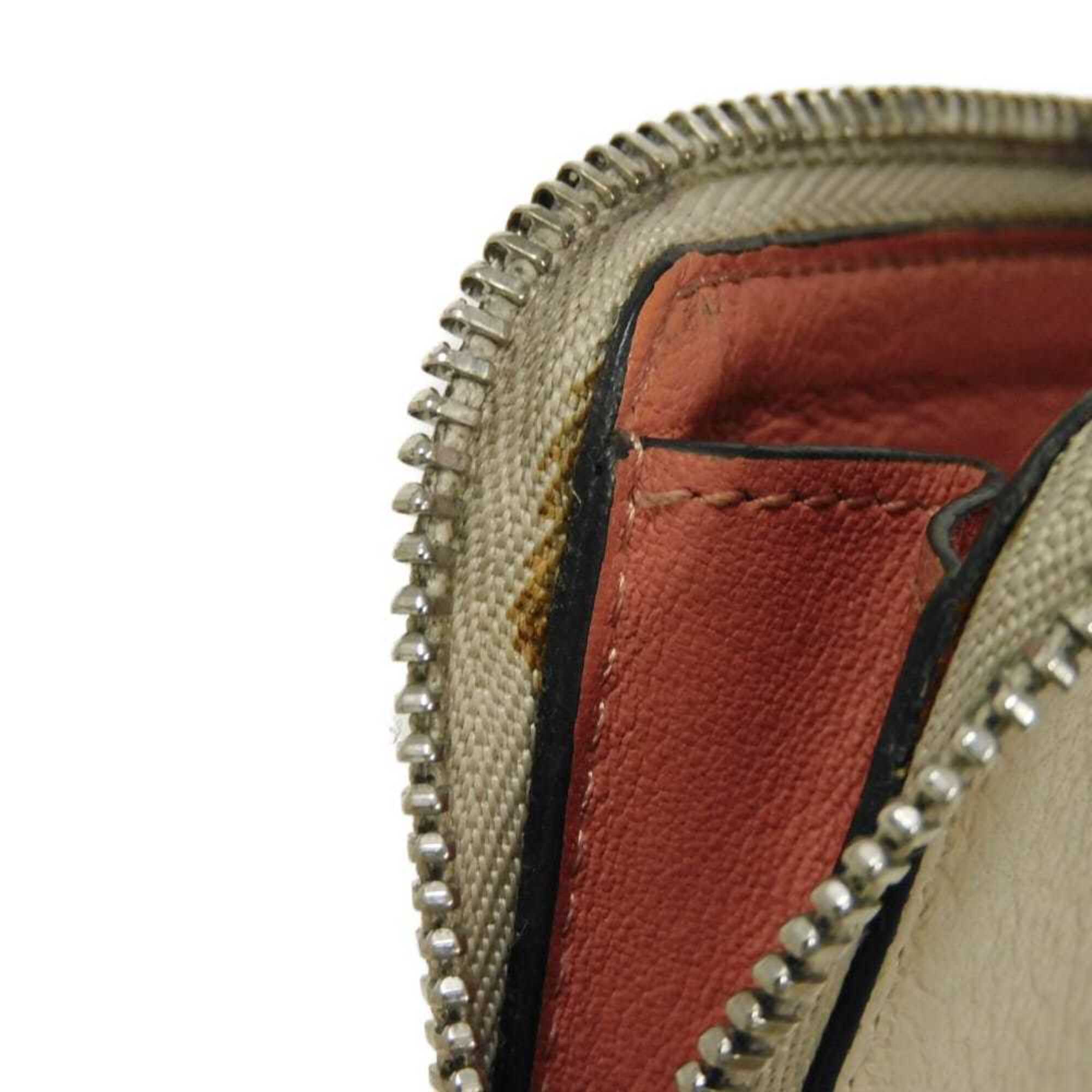 Loewe Gray Leather Coin Purse/Coin Case (Pre-Owned)