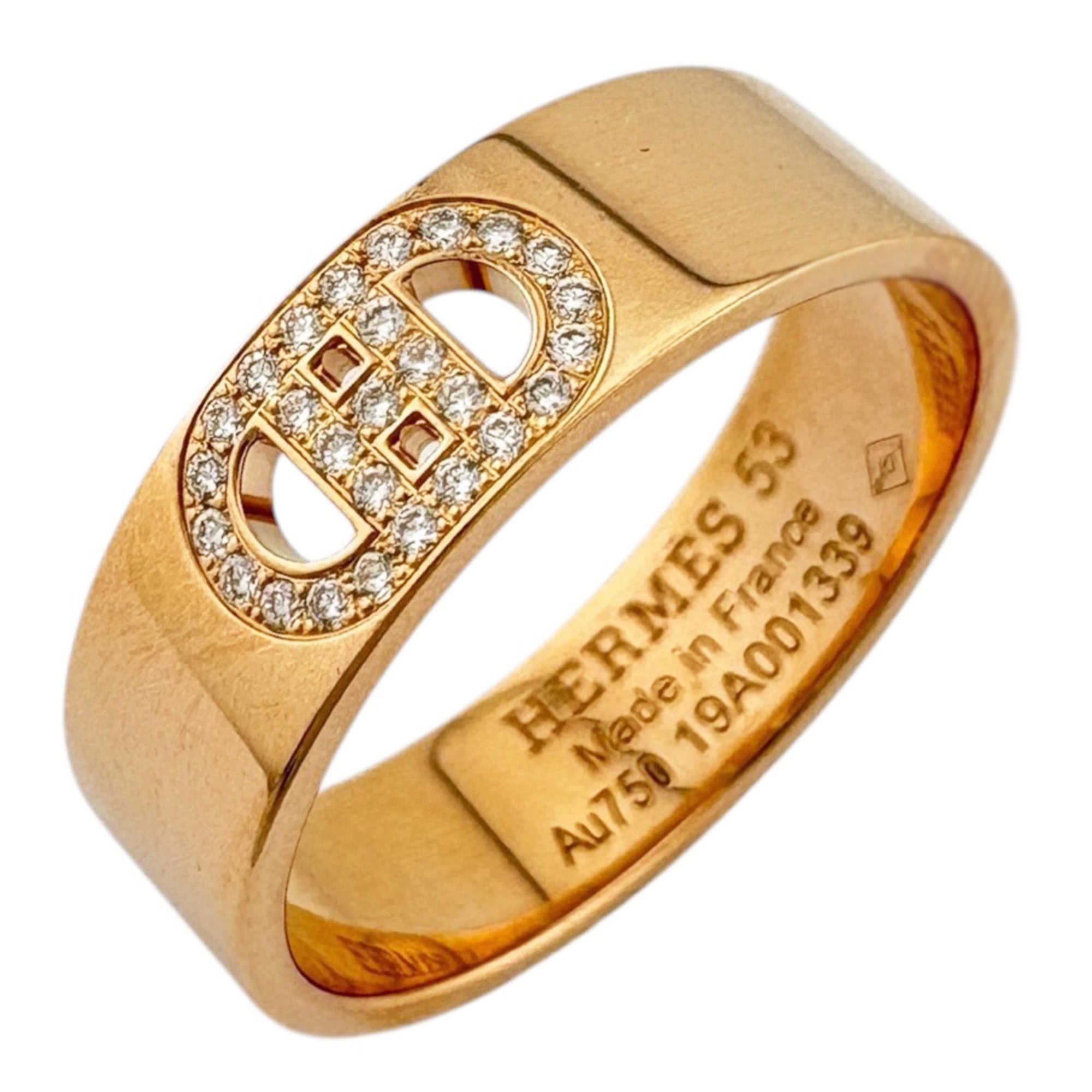 Hermes Pink Gold (18K) Band Ring (Pre-Owned)