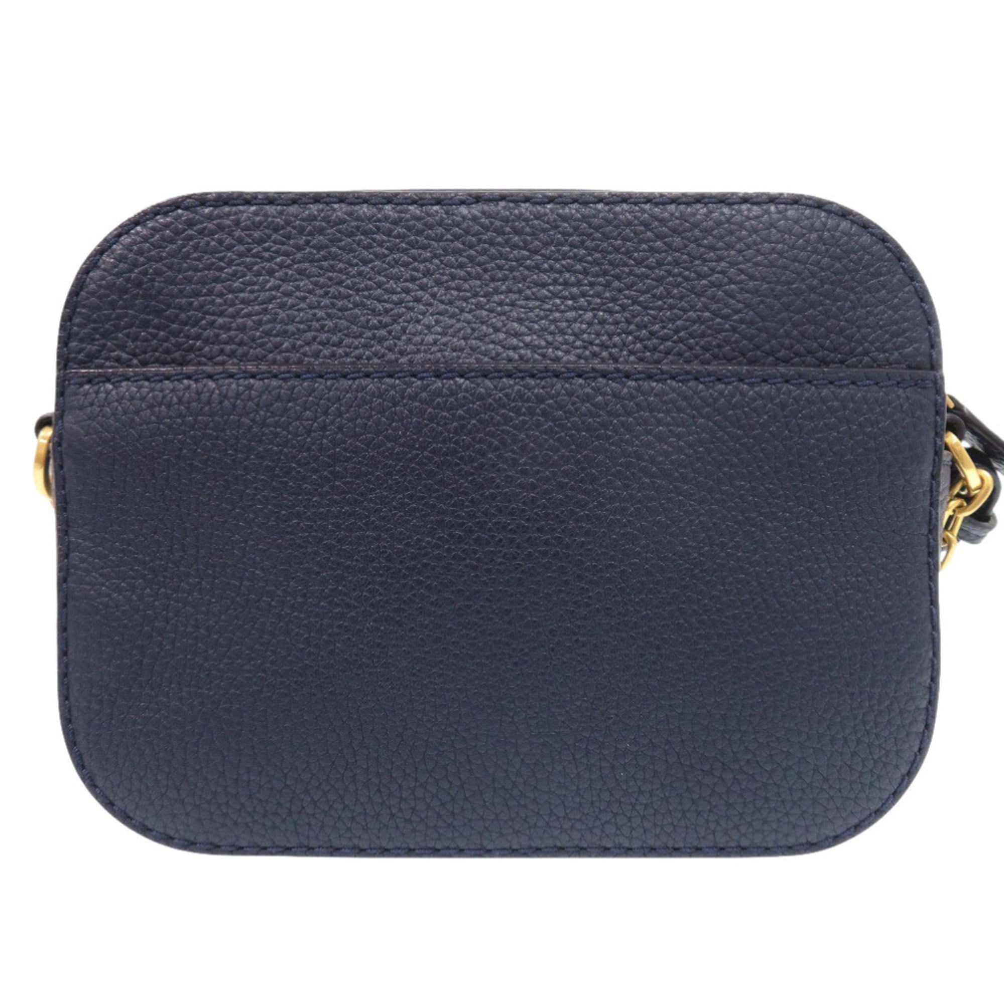 Tory Burch Navy Leather Shoulder Bag (Pre-Owned)