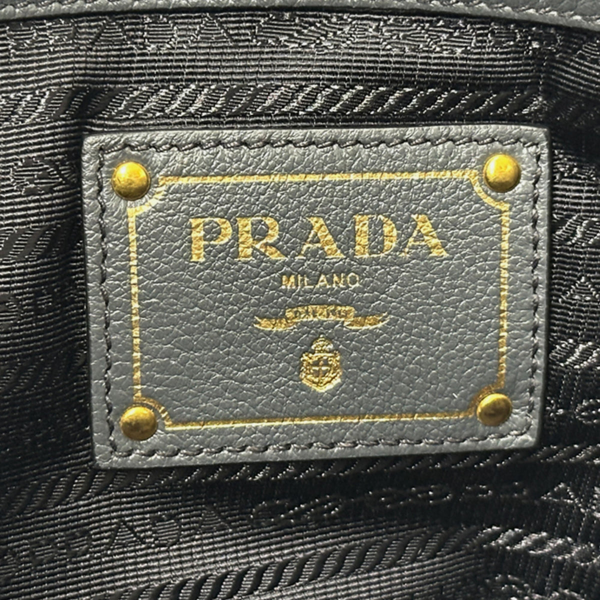 Prada Gray Leather Tote Bag (Pre-Owned)