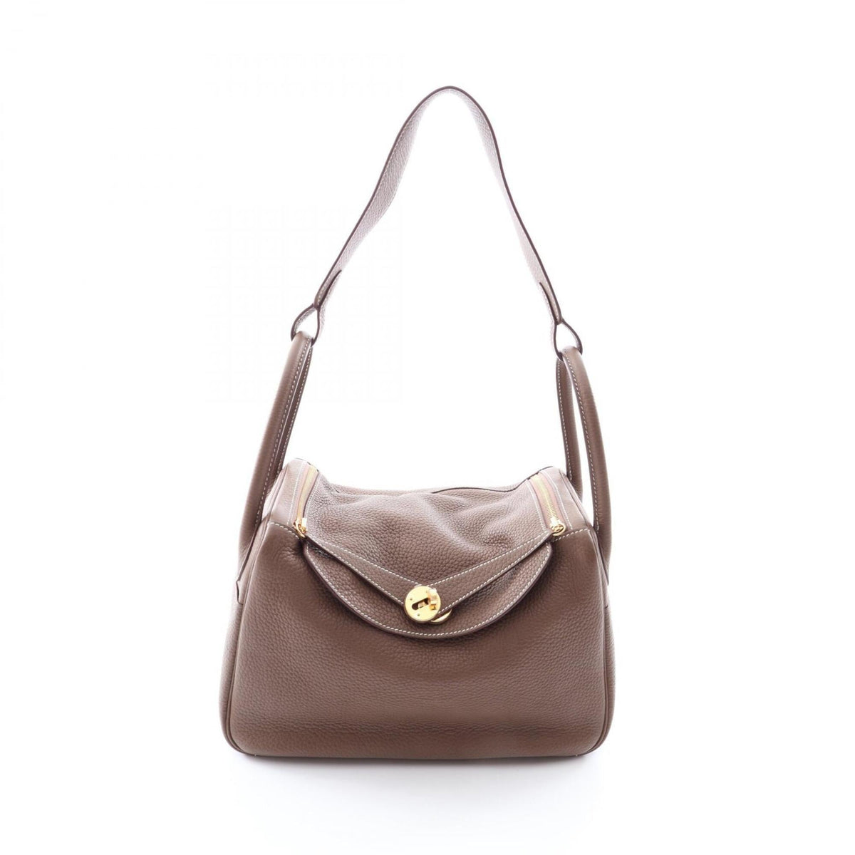 Hermes Gray Taurillon Clemence Leather Handbag Shoulder Bag (Pre-Owned)