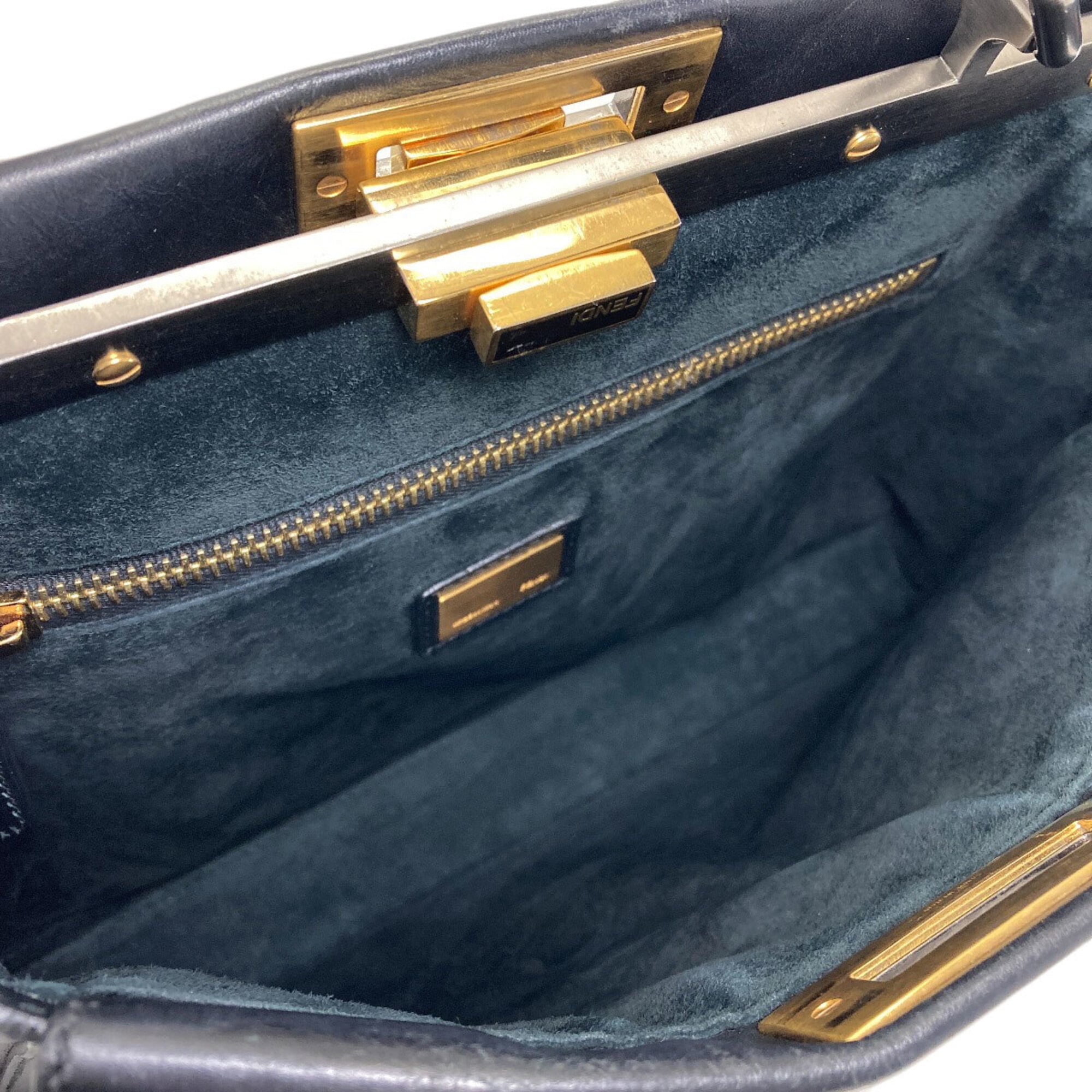 Fendi Peekaboo Black Leather Handbag (Pre-Owned)
