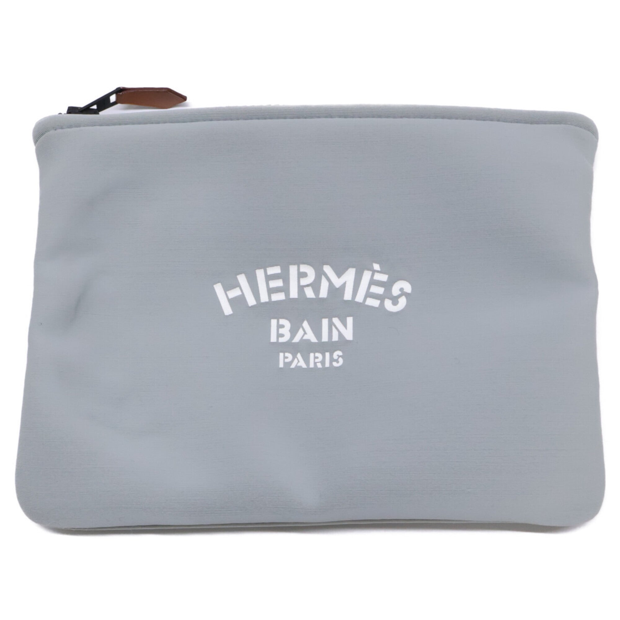 Hermes Gray Neoprene Pouch (Pre-Owned)