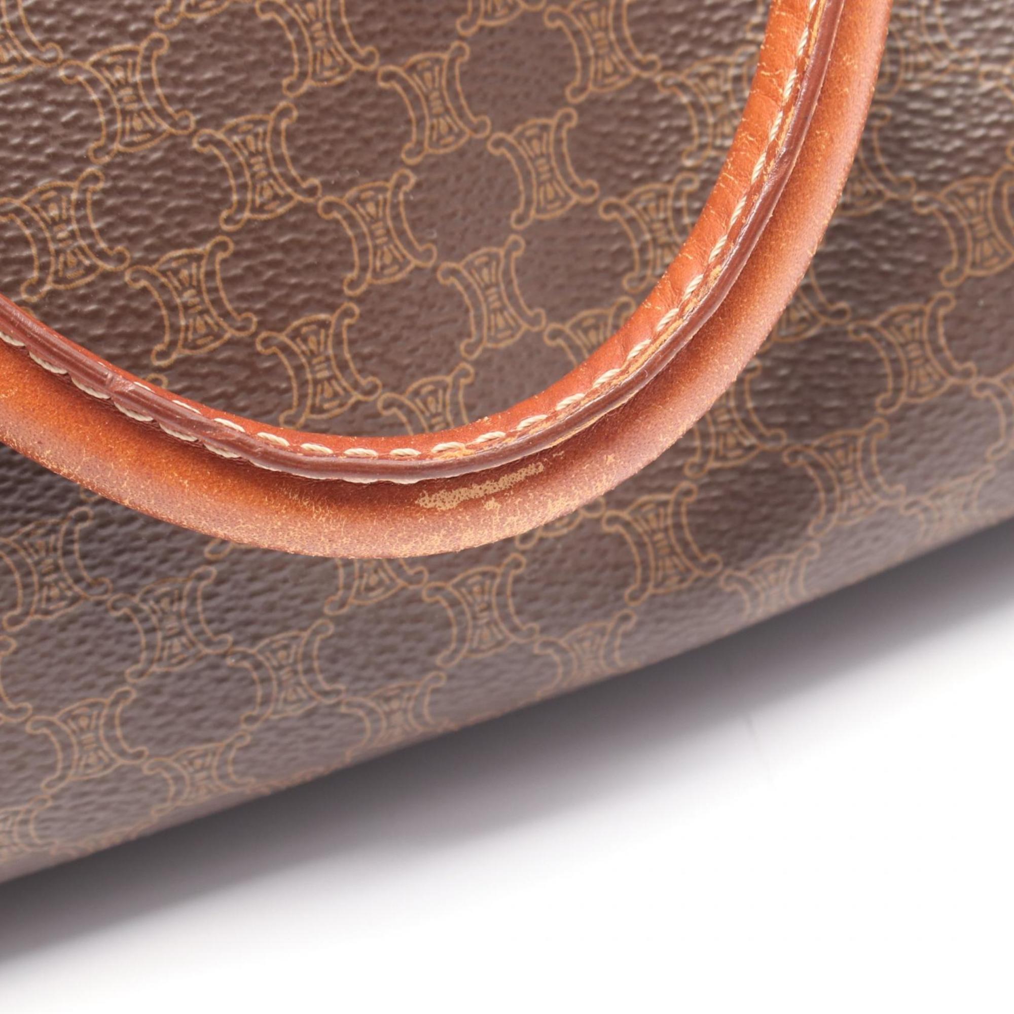 Celine Brown Coated Canvas Leather Tote Bag (Pre-Owned)