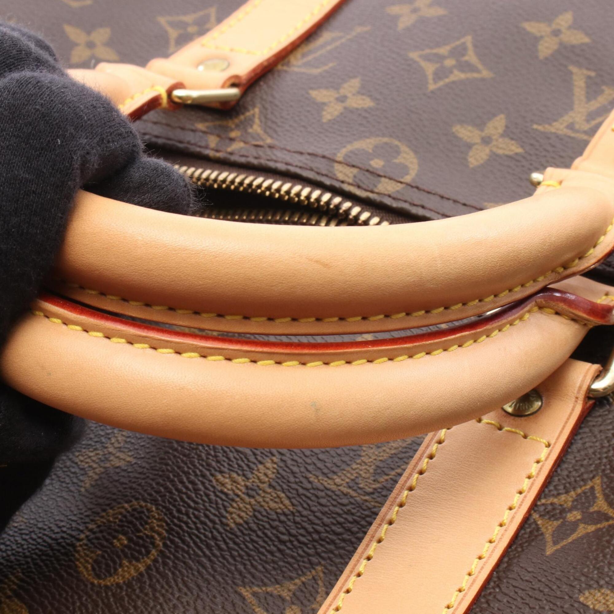 Louis Vuitton Brown Pvc Coated Canvas Leather Boston Bag (Pre-Owned)