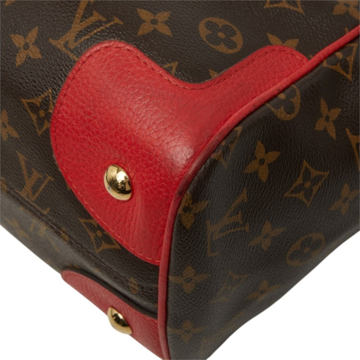 Louis Vuitton Brown Cerise Red Color Pvc Leather Shoulder Bag Tote Bag (Pre-Owned)