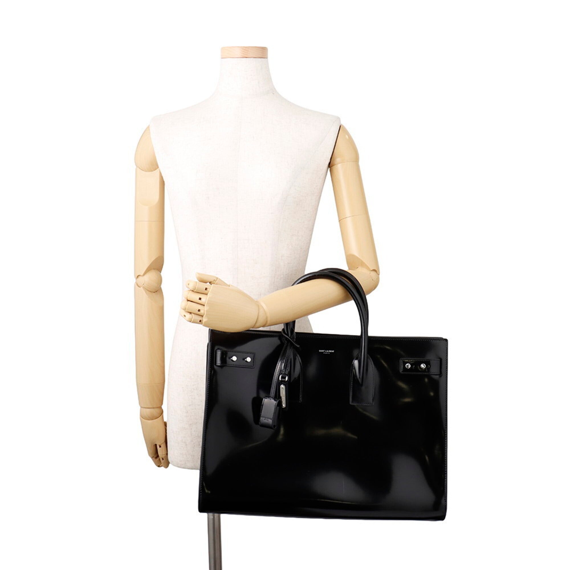 Yves Saint Laurent Black Patent Leather Handbag Pouch (Pre-Owned)