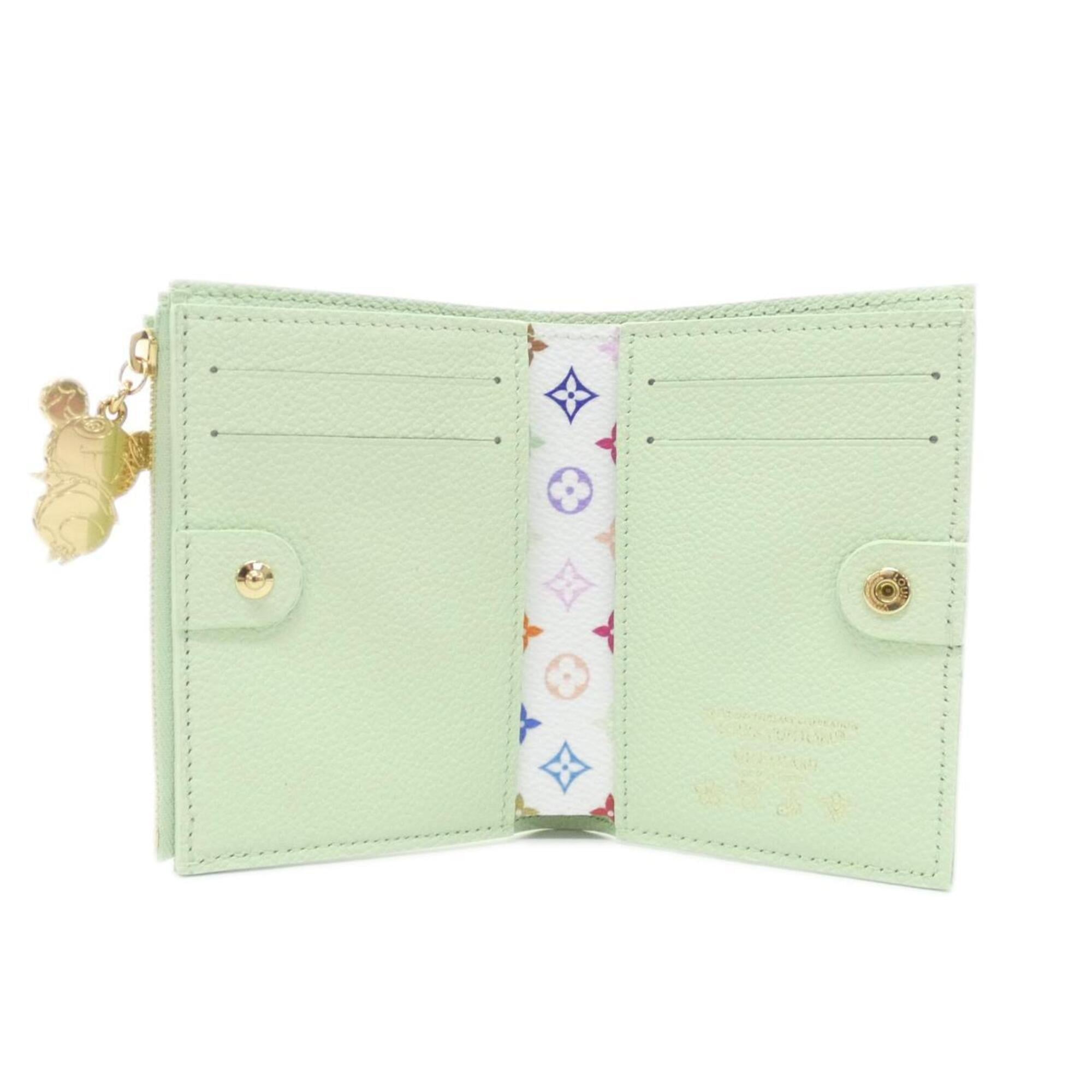 Louis Vuitton Green Green Tea Leather Wallet (Bi-Fold) (Pre-Owned)