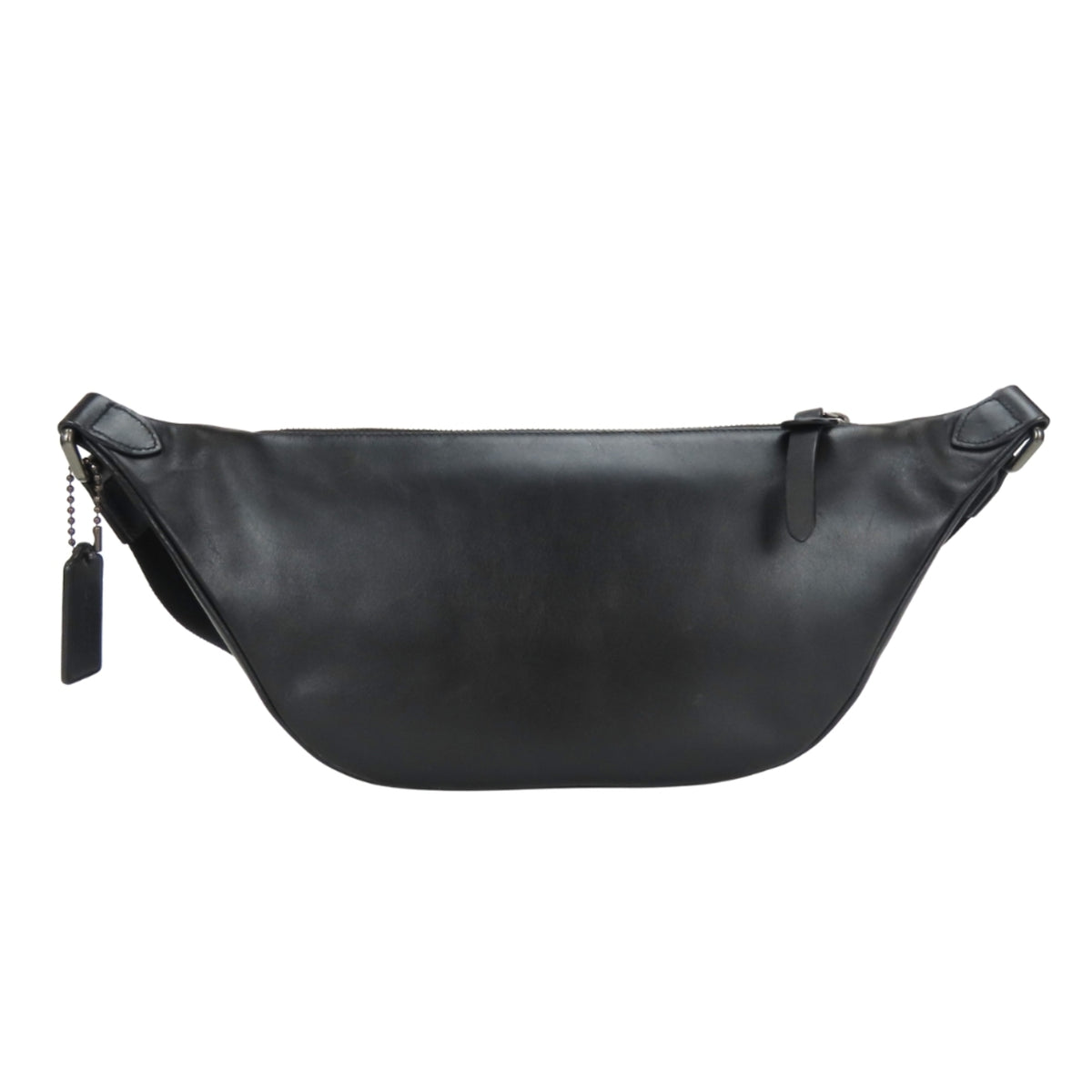 Coach Signature Black Gray Pvc Leather Fanny Pack Sling Bag (Pre-Owned)