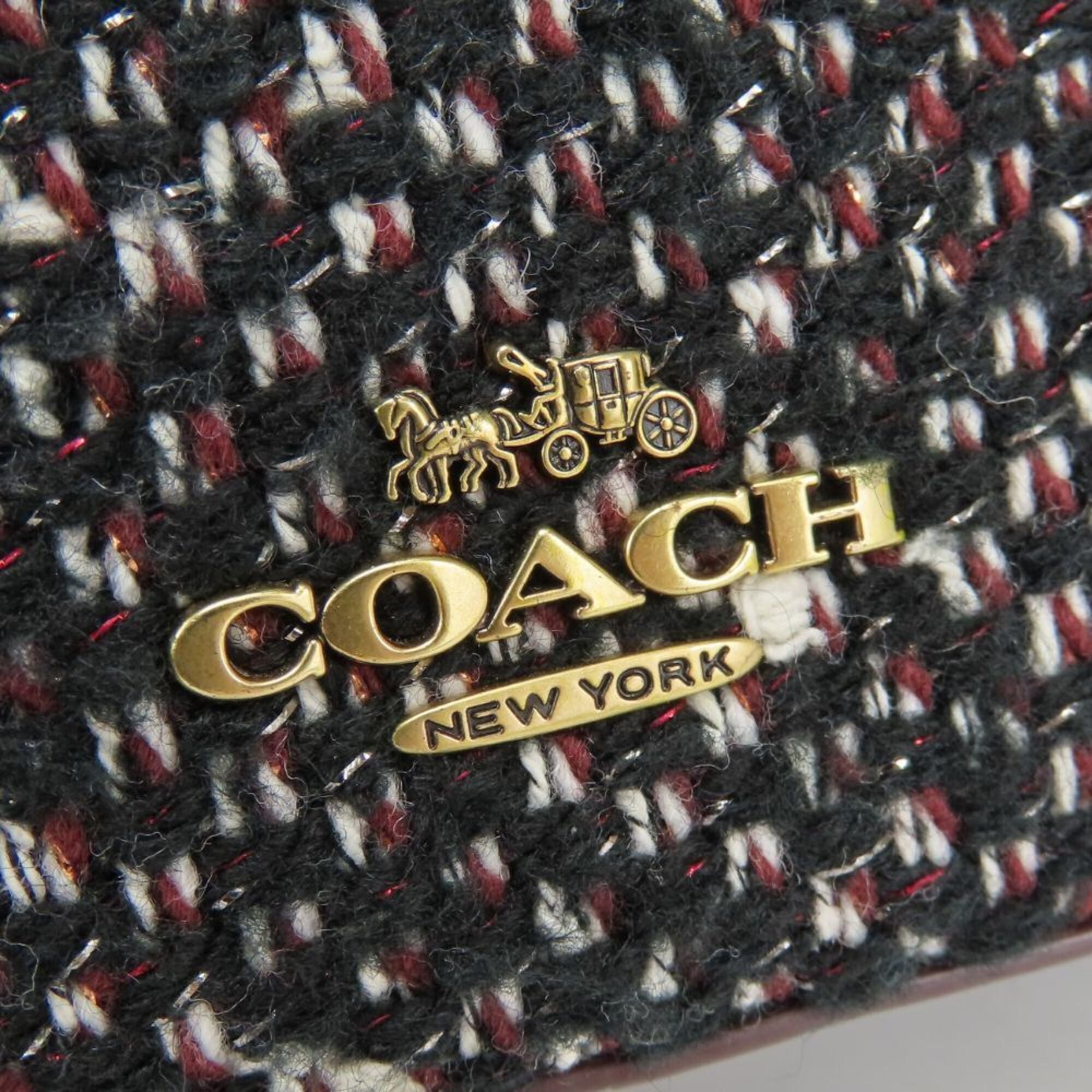 Coach Black Bordeaux Leather Tweed Shoulder Bag (Pre-Owned)