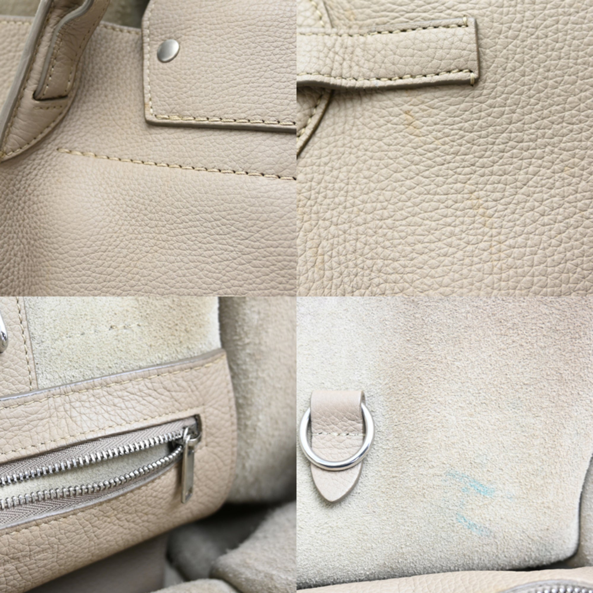 Celine Beige Leather Handbag Shoulder Bag (Pre-Owned)