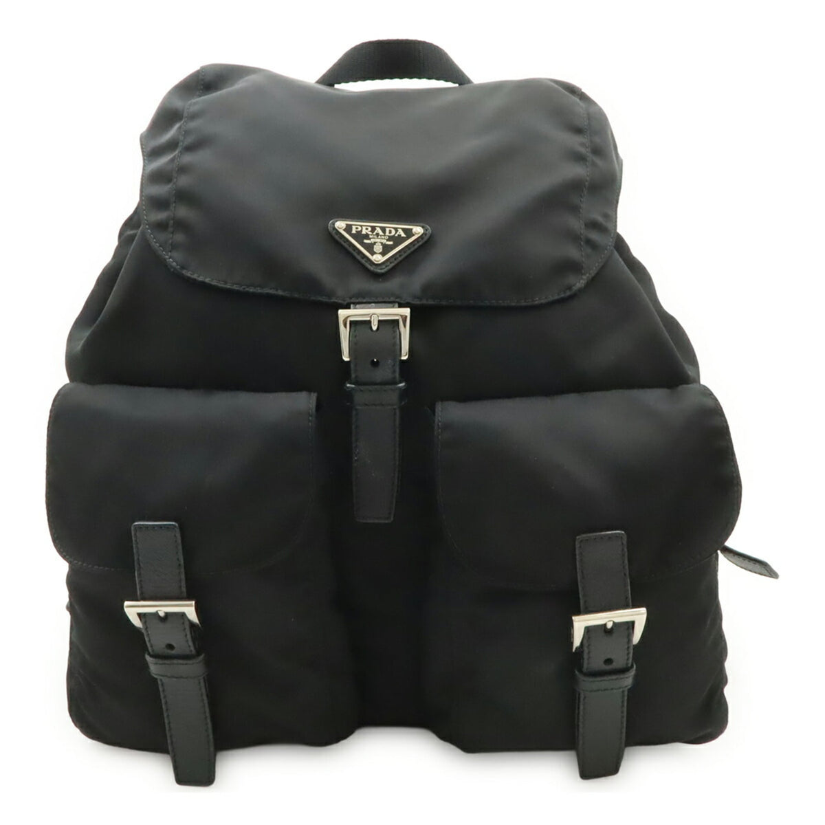 Prada Black Nero Nylon Leather Backpack (Pre-Owned)