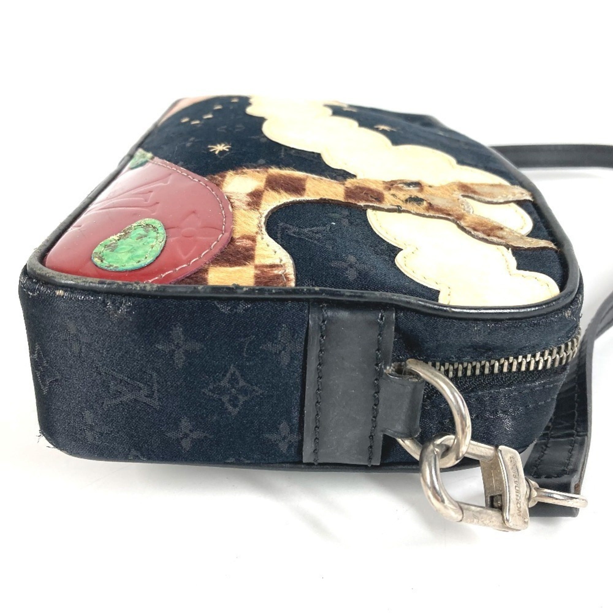 Louis Vuitton Monogram Satin Black Monogram Satin Pochette Shoulder Bag (Pre-Owned)