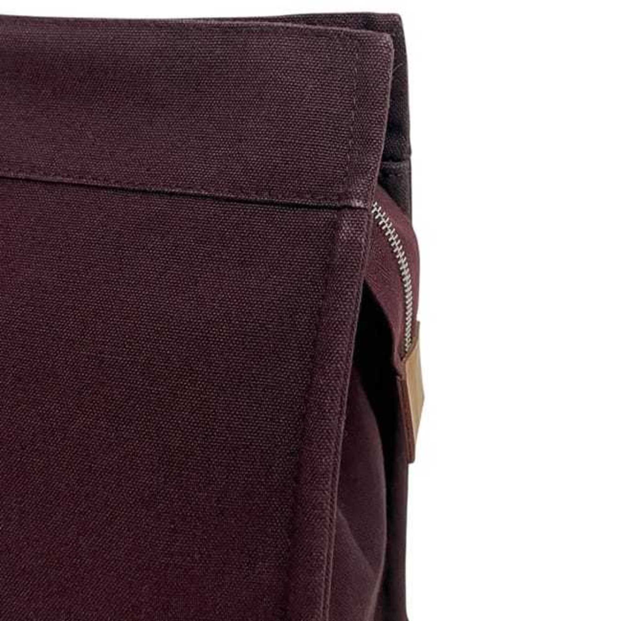 Hermes Bordeaux Cotton Clutch Bag (Pre-Owned)