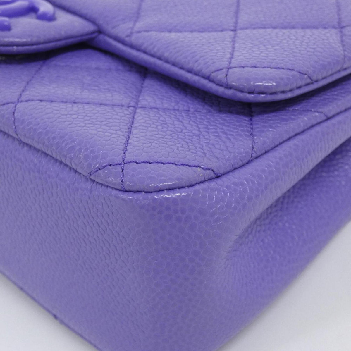 Chanel Purple Grained Calfskin Shoulder Bag (Pre-Owned)