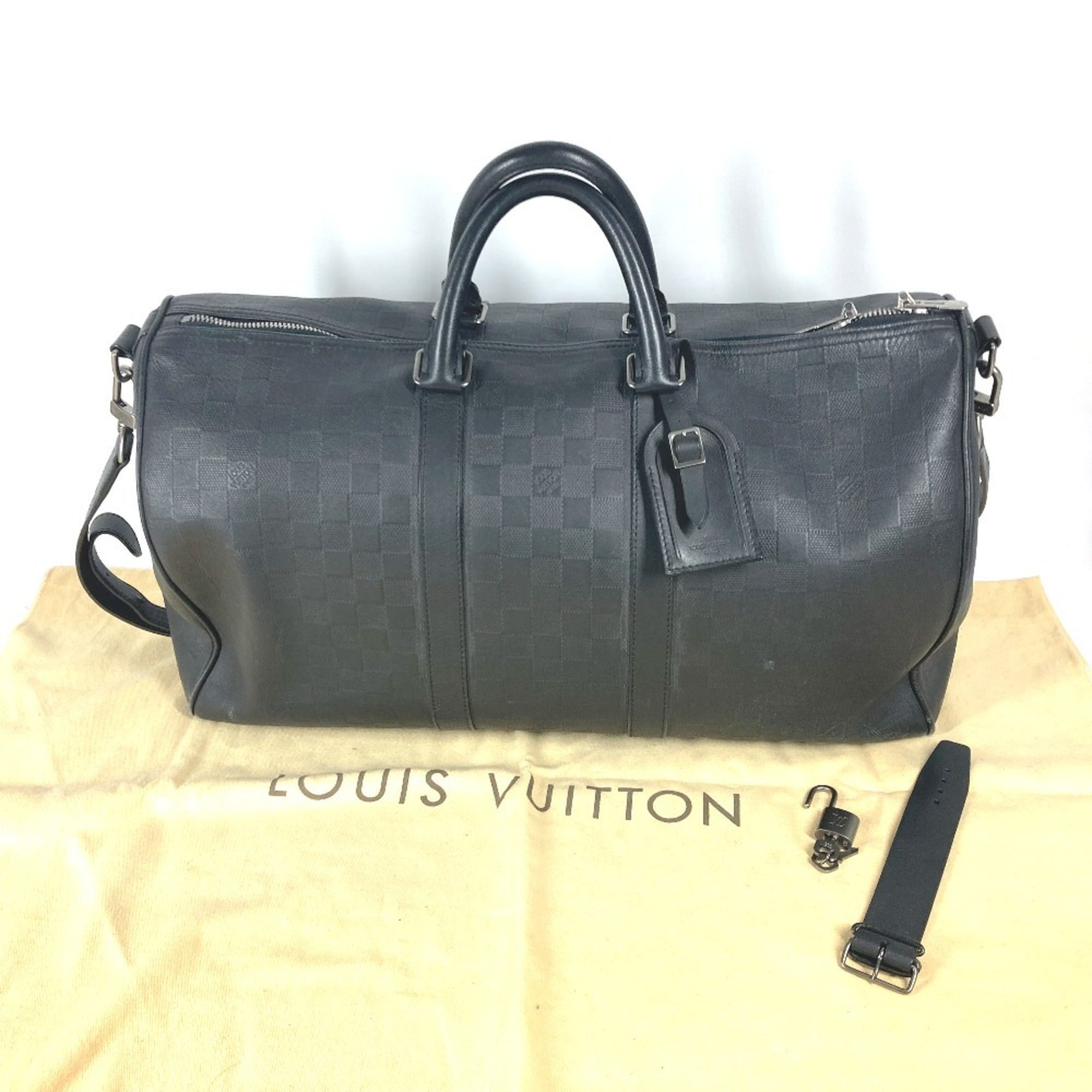 Louis Vuitton Black Onyx Damier Infini Boston Bag Shoulder Bag (Pre-Owned)