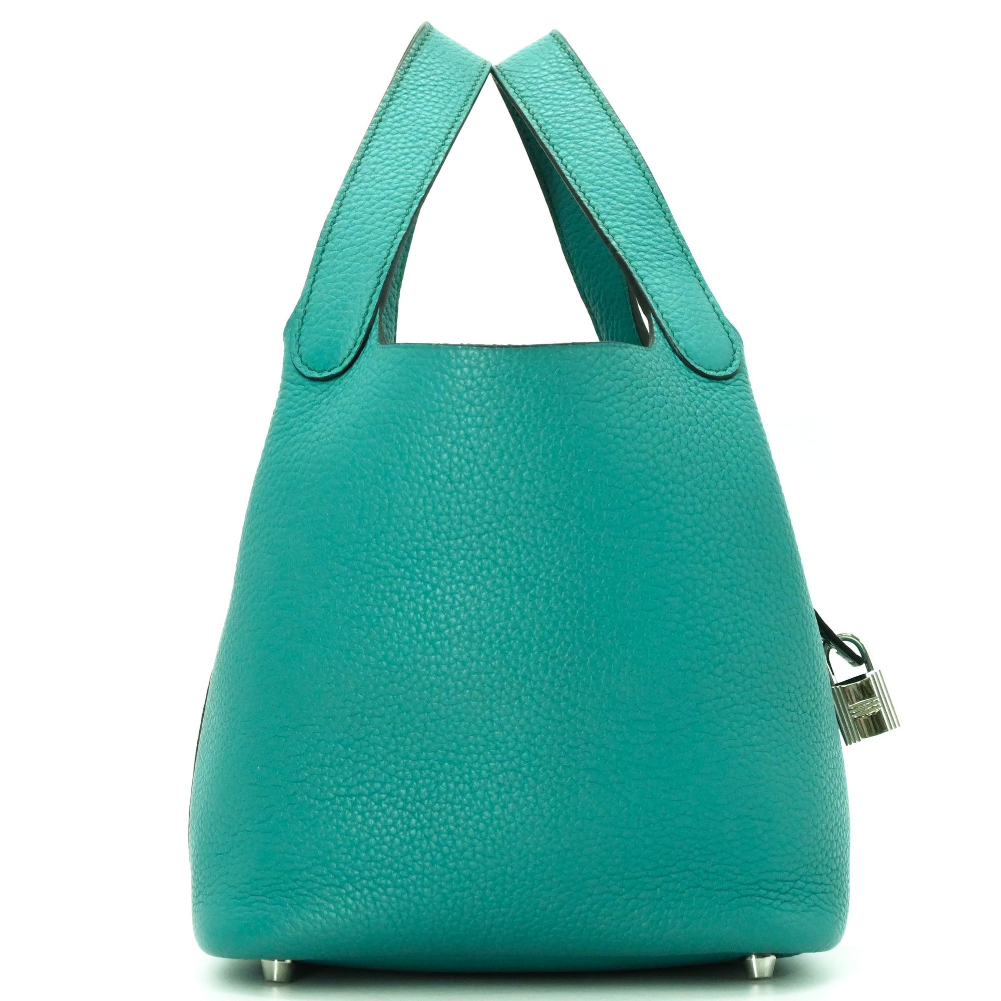 Hermes Green Taurillon Clemence Leather Handbag (Pre-Owned)