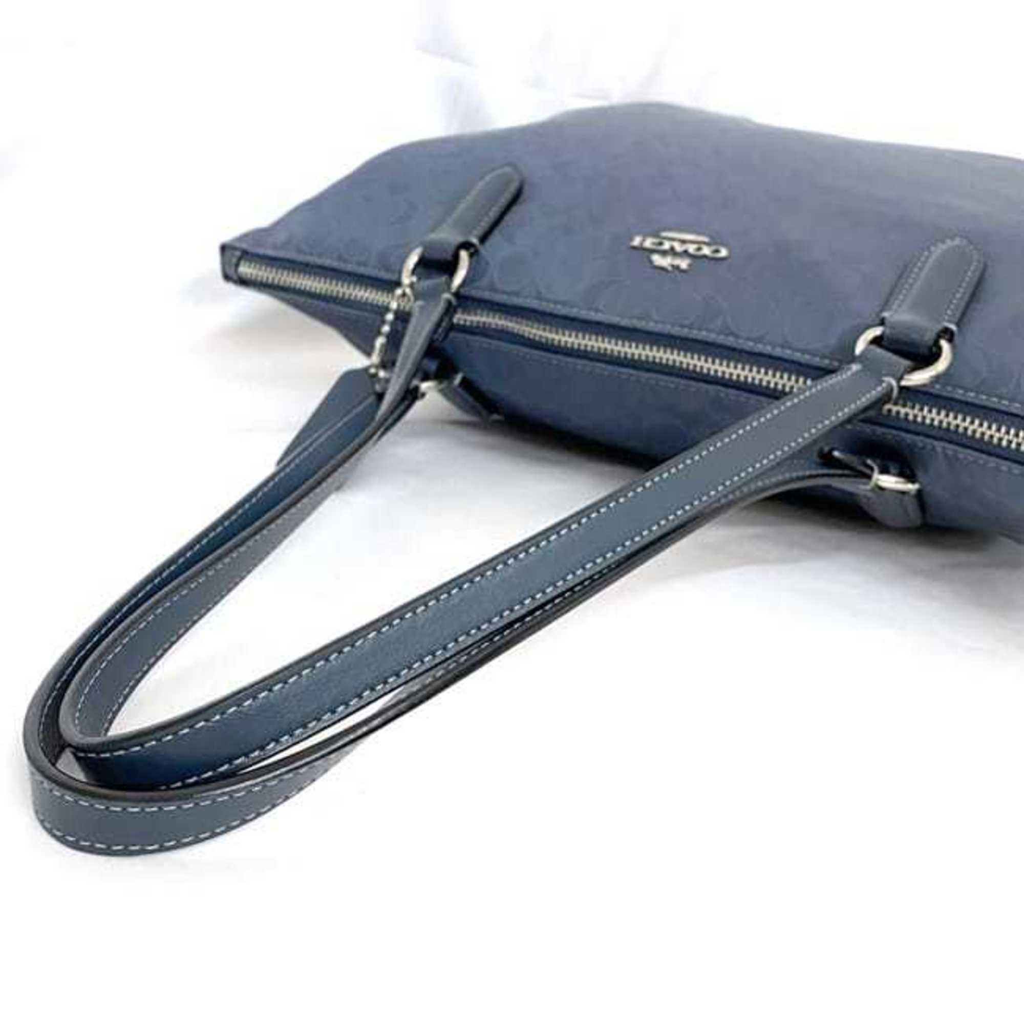 Coach Nylon Leather Tote Bag (Pre-Owned)