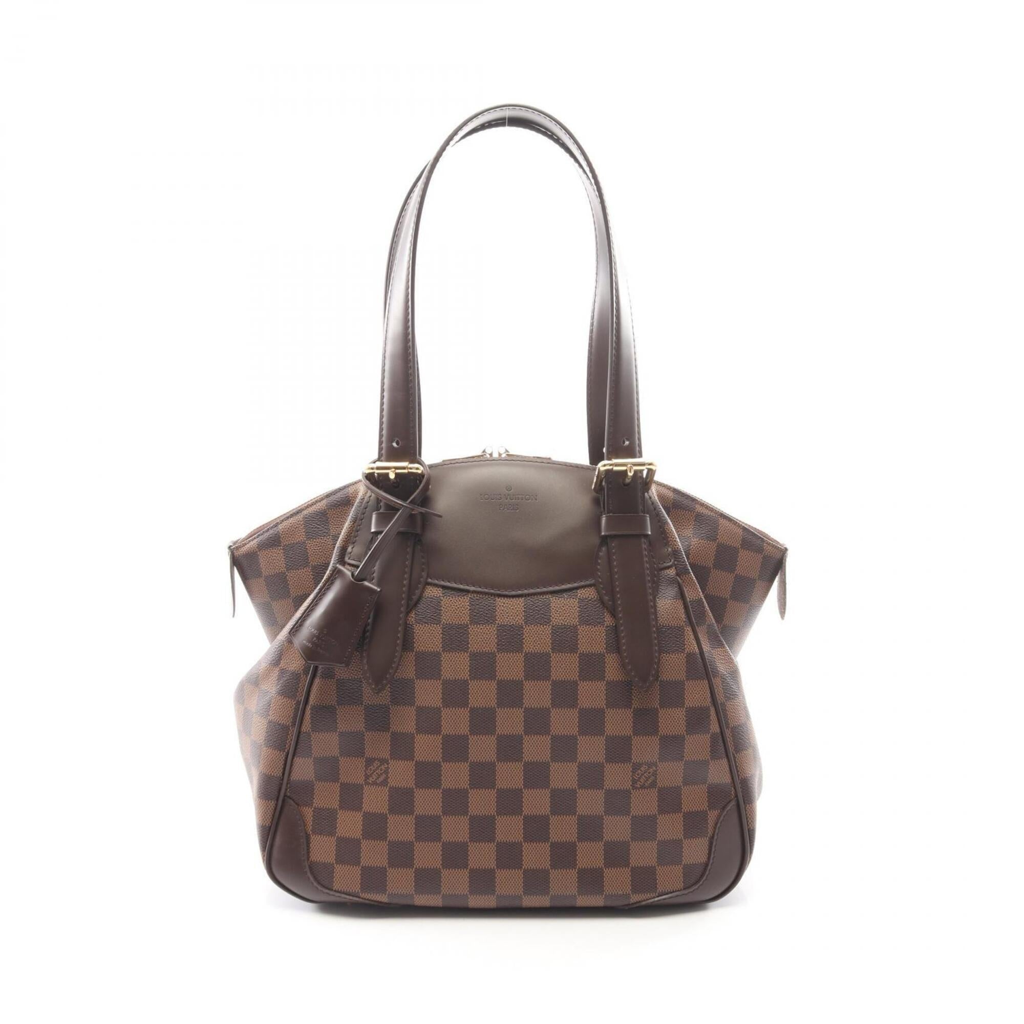 Louis Vuitton Brown Coated Canvas Leather Handbag Shoulder Bag (Pre-Owned)