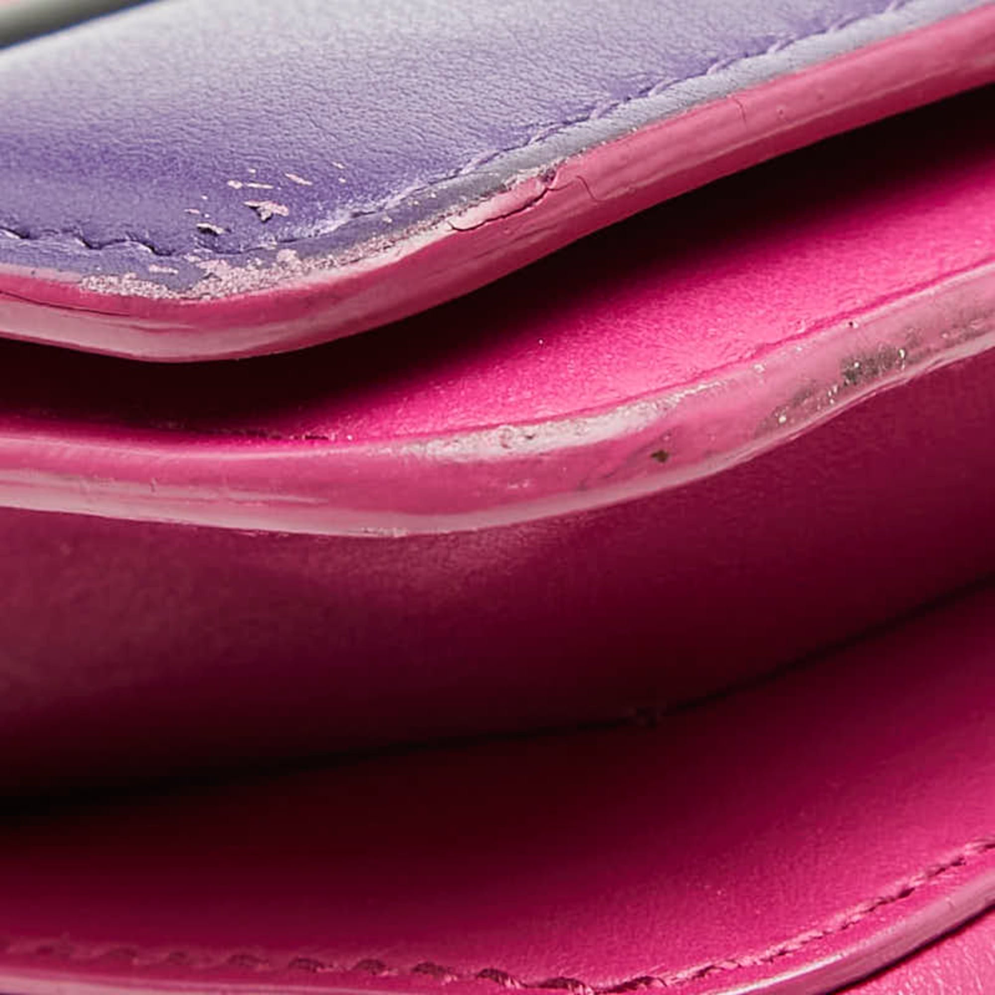 Bvlgari Pink Purple Leather Handbag Shoulder Bag (Pre-Owned)