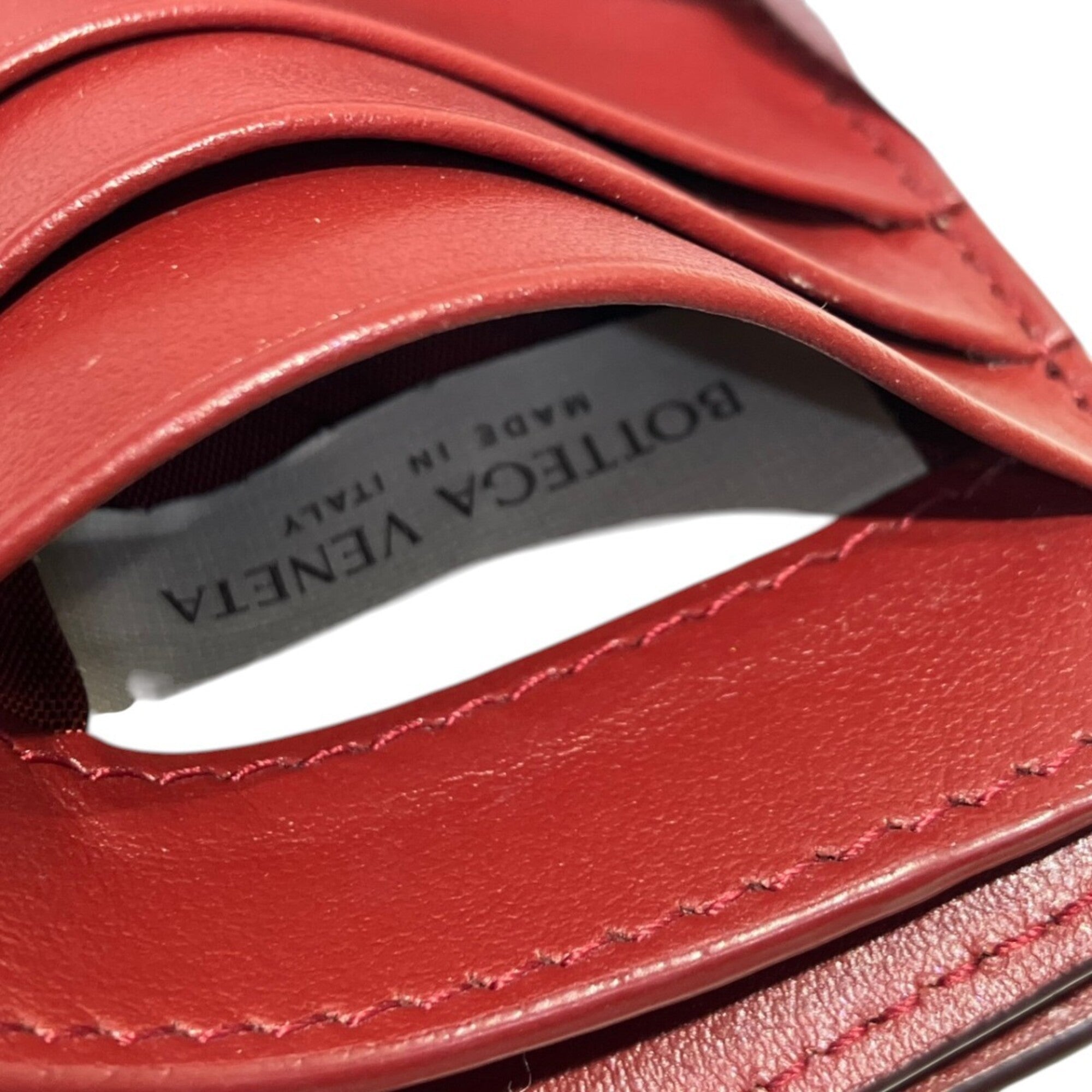 Bottega Veneta Bordeaux Leather Wallet (Tri-Fold) (Pre-Owned)