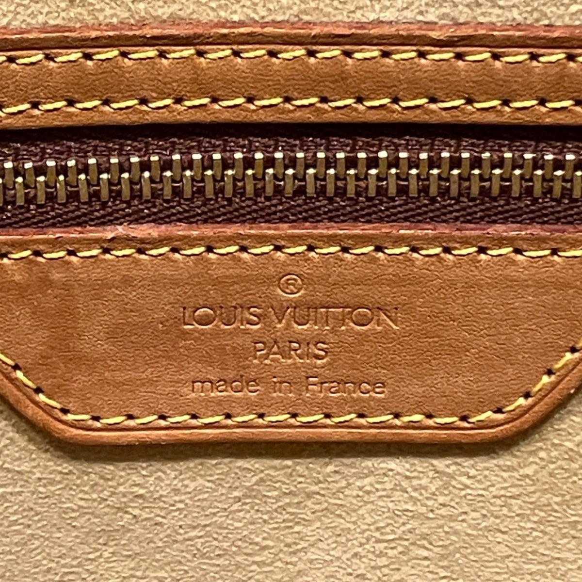 Louis Vuitton Brown Monogram Canvas Leather Tote Bag (Pre-Owned)